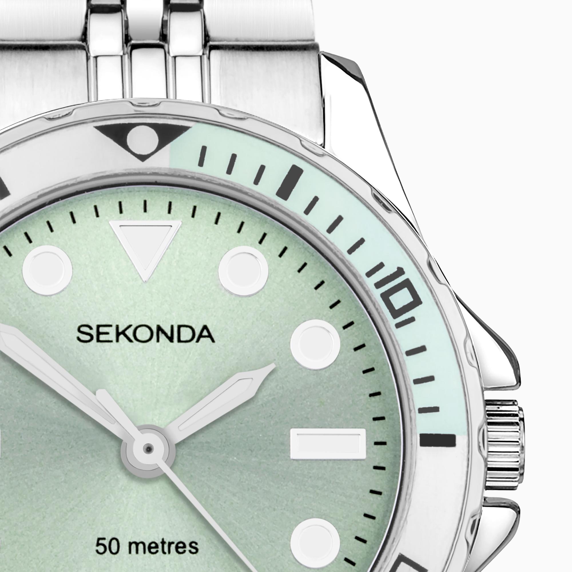 Sekonda 40565 zegarek srebrny klasyczny Sports bransoleta