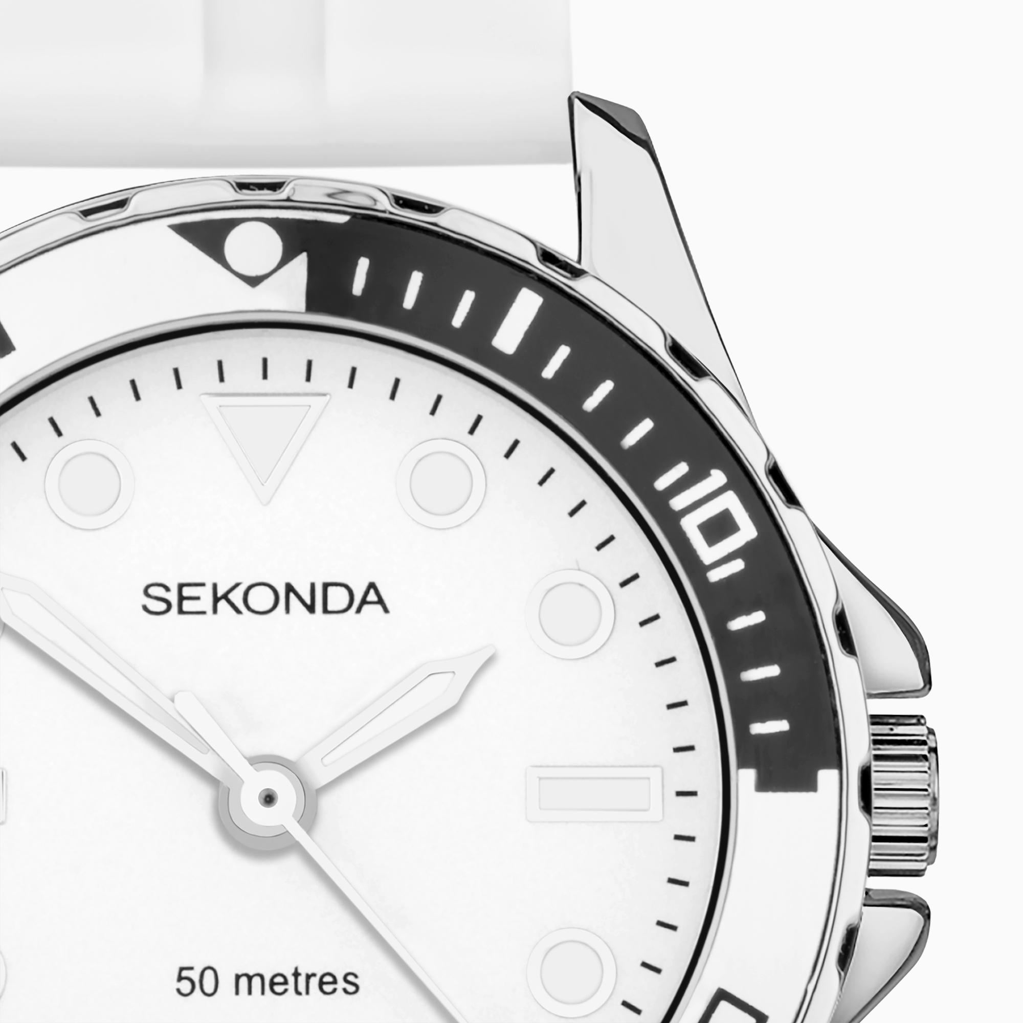 Sekonda 40567 zegarek srebrny klasyczny Sports pasek - miniatura 5