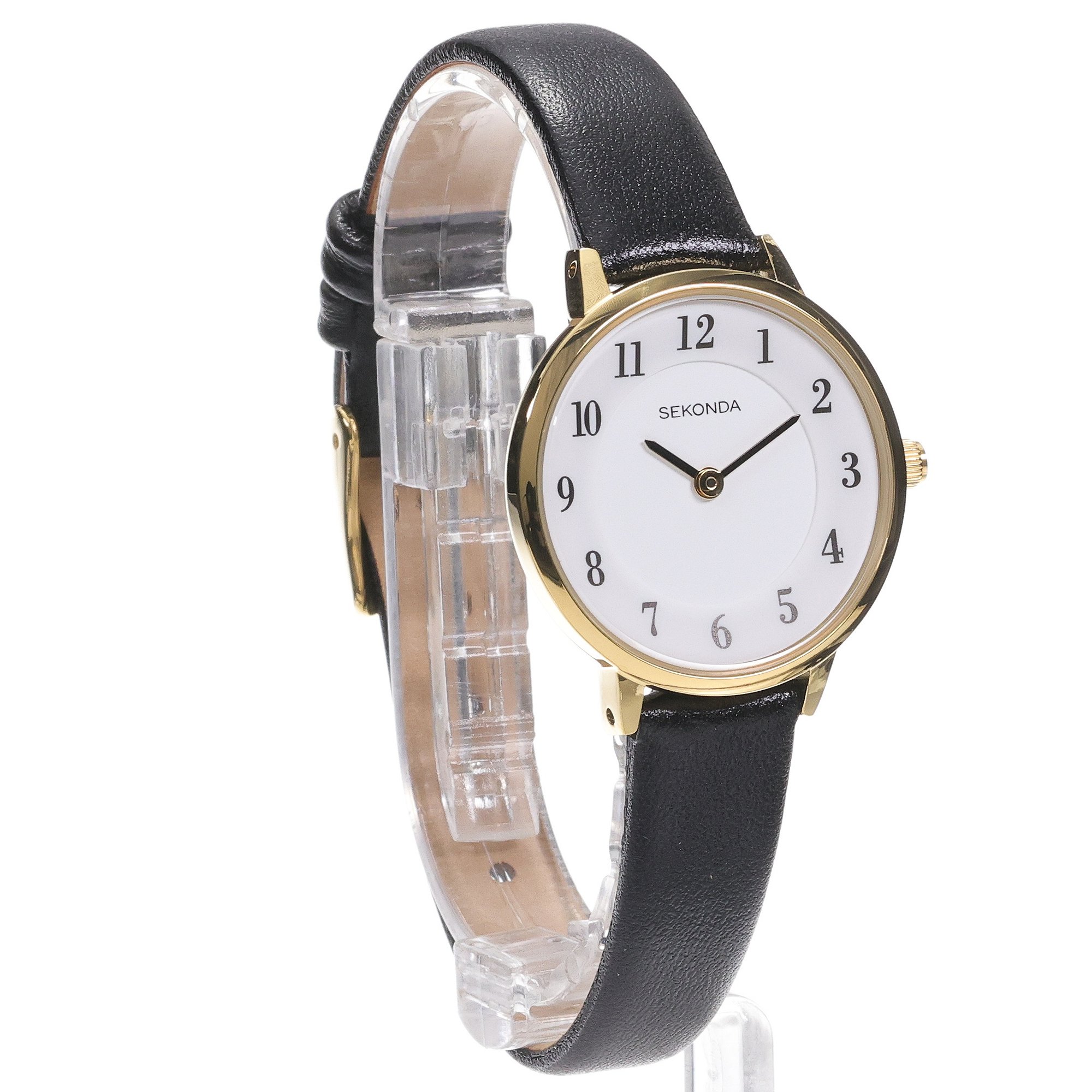 Sekonda 40618 zegarek złoty klasyczny Classic pasek - miniatura 3