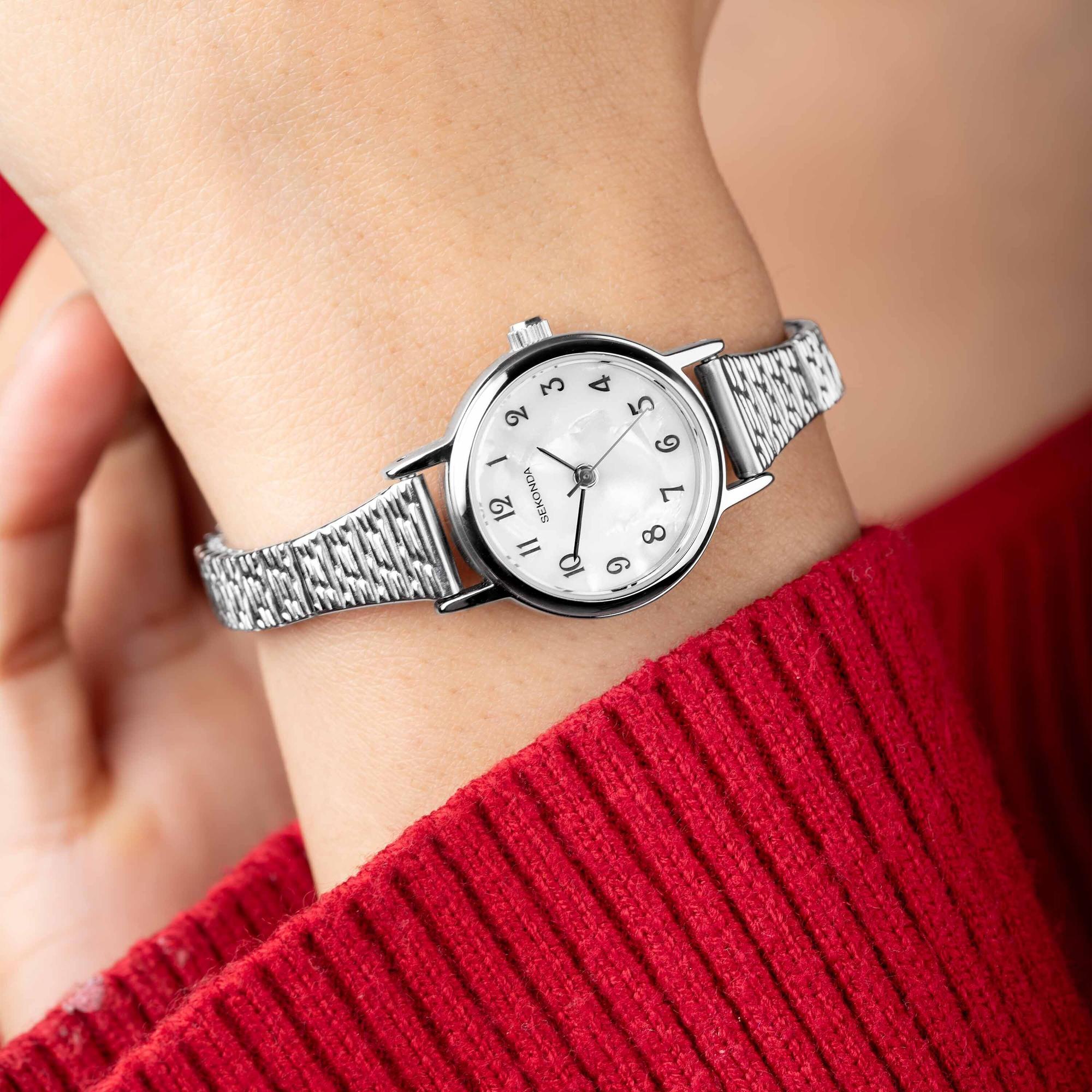 Sekonda 40676 zegarek srebrny klasyczny Classic bransoleta