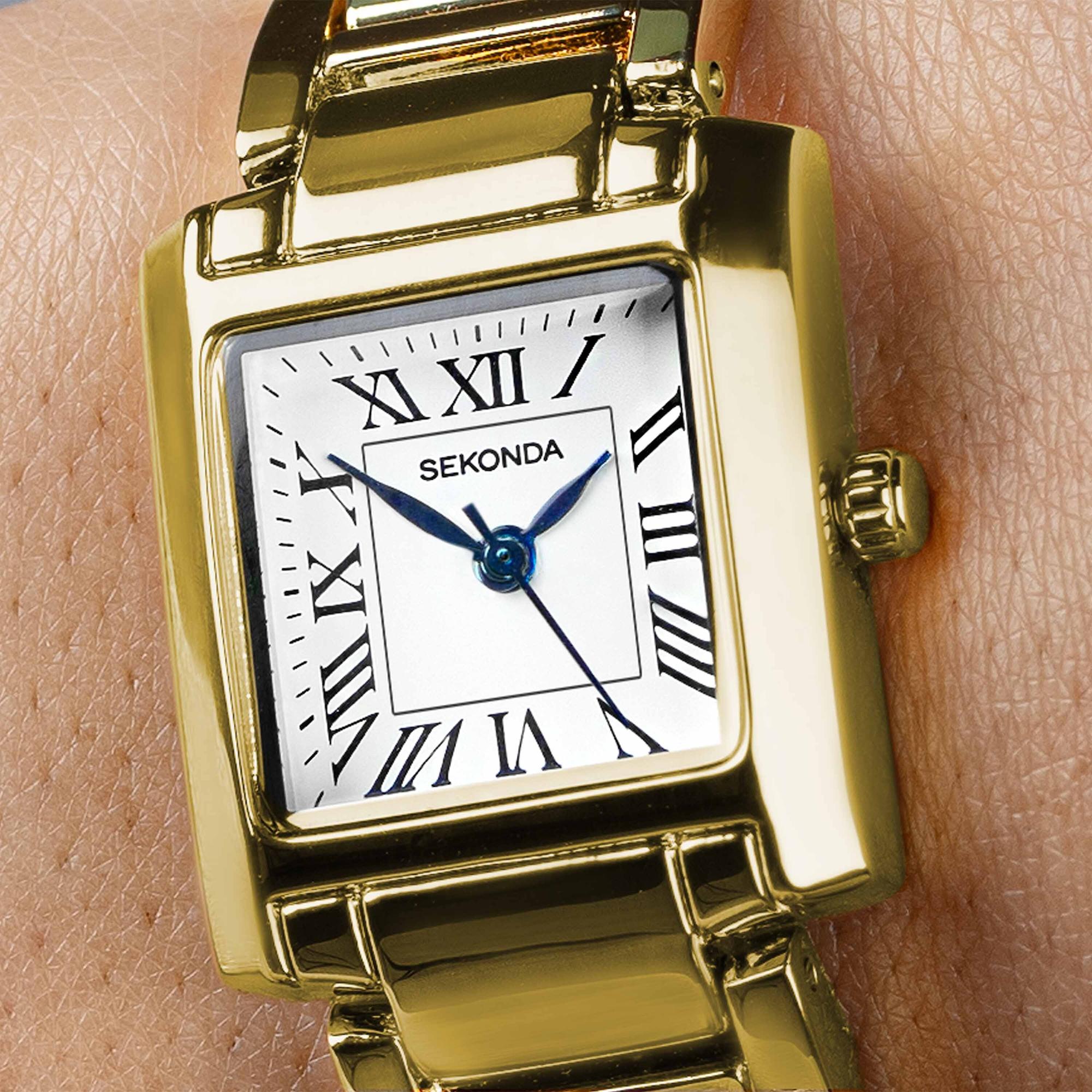 Sekonda 40702 zegarek złoty klasyczny Classic bransoleta