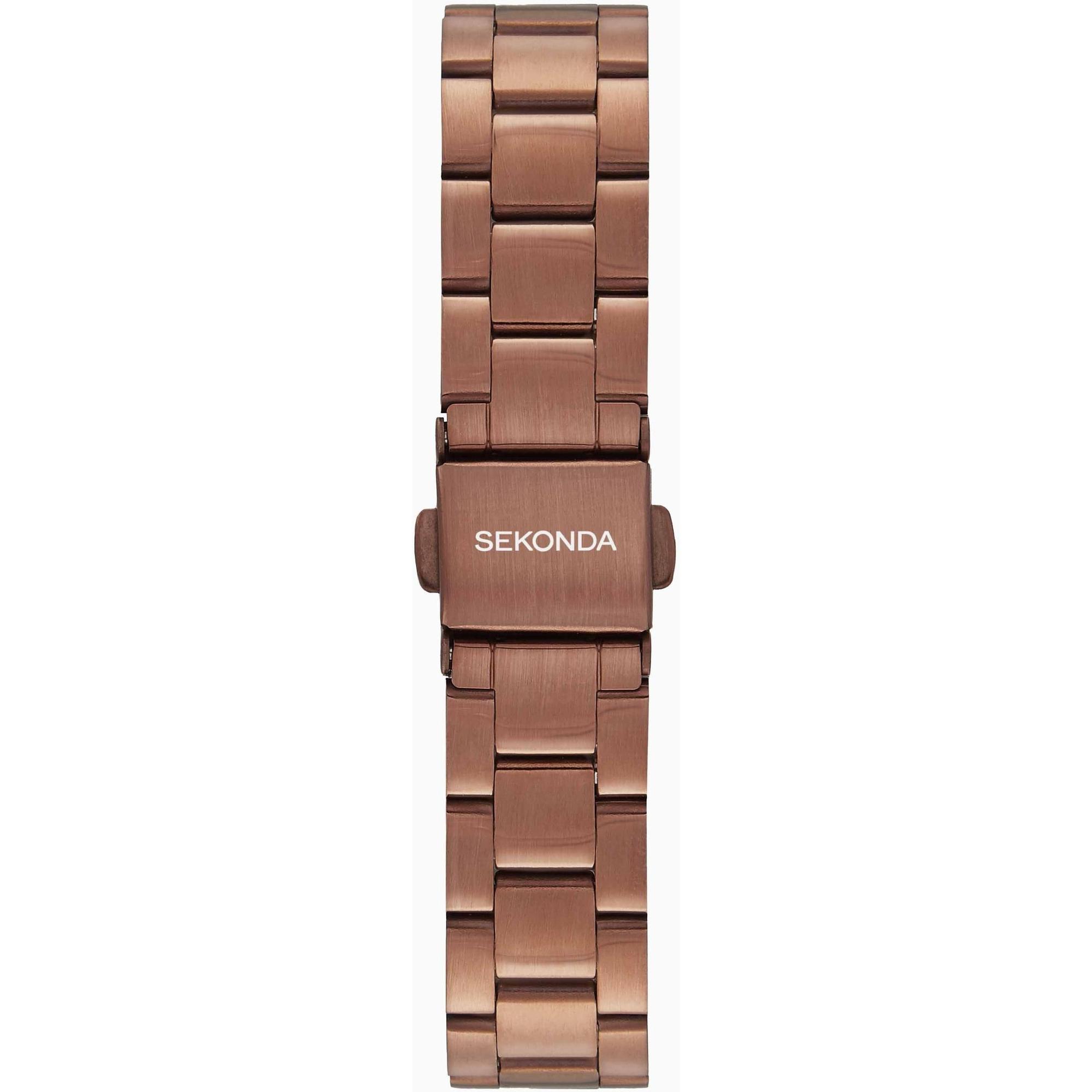 Sekonda 40733 zegarek brązowy fashion-modowy Dress bransoleta