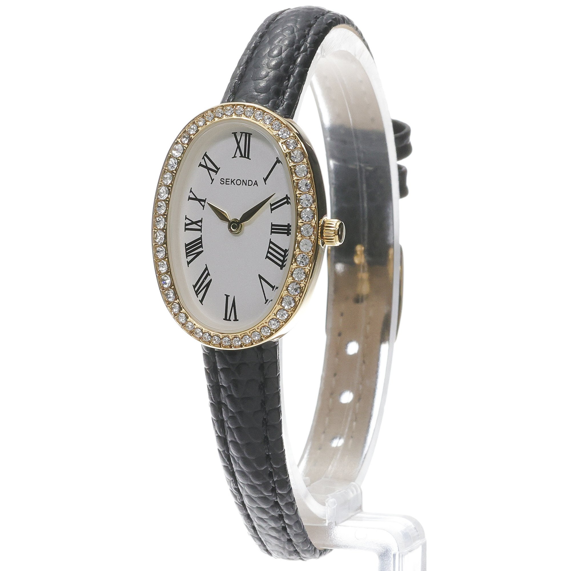Sekonda 49079 zegarek złoty elegancki Classic pasek - miniatura 2