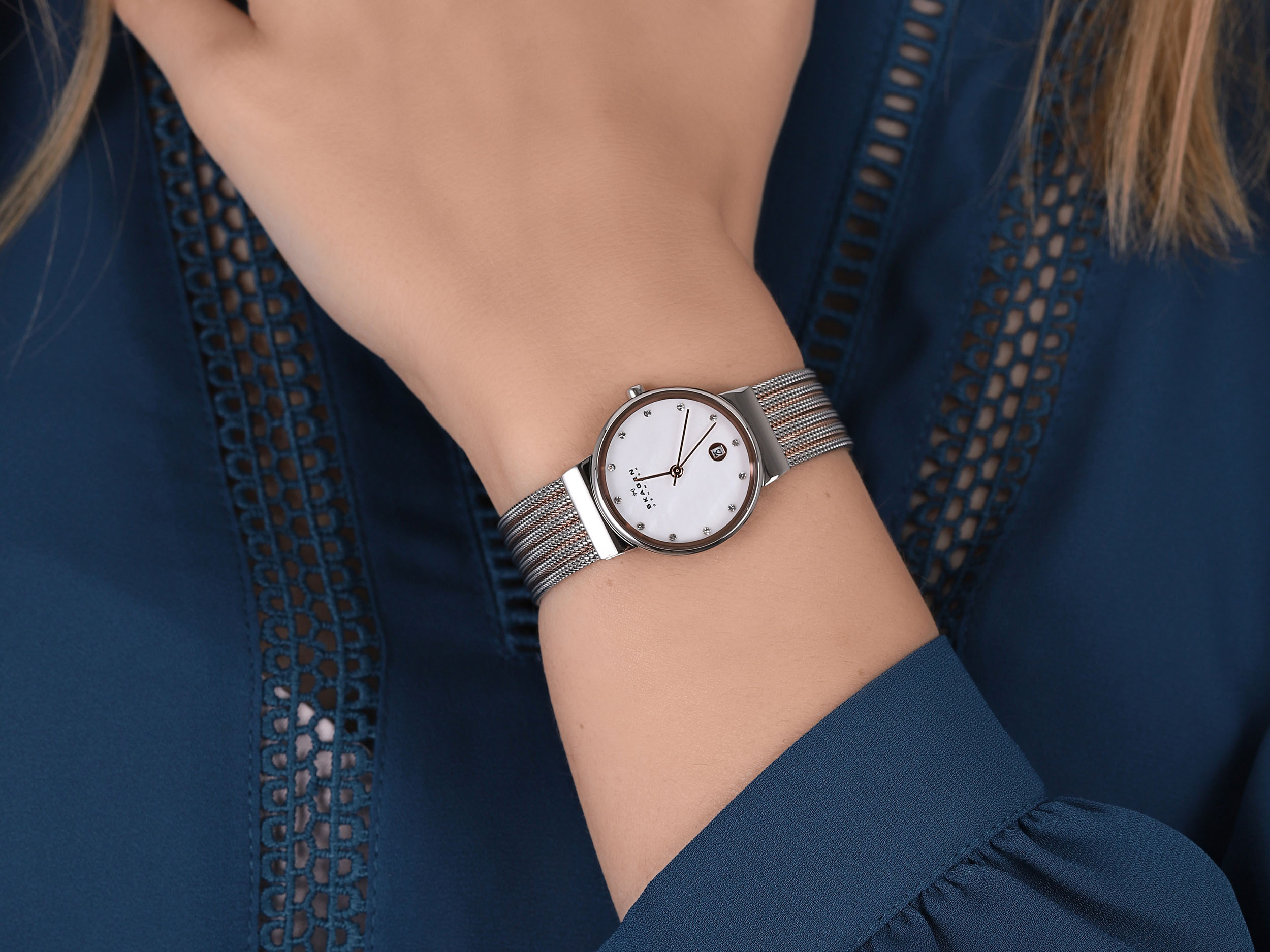 Skagen 355SSRS zegarek srebrny fashion/modowy Ancher bransoleta - miniatura 4