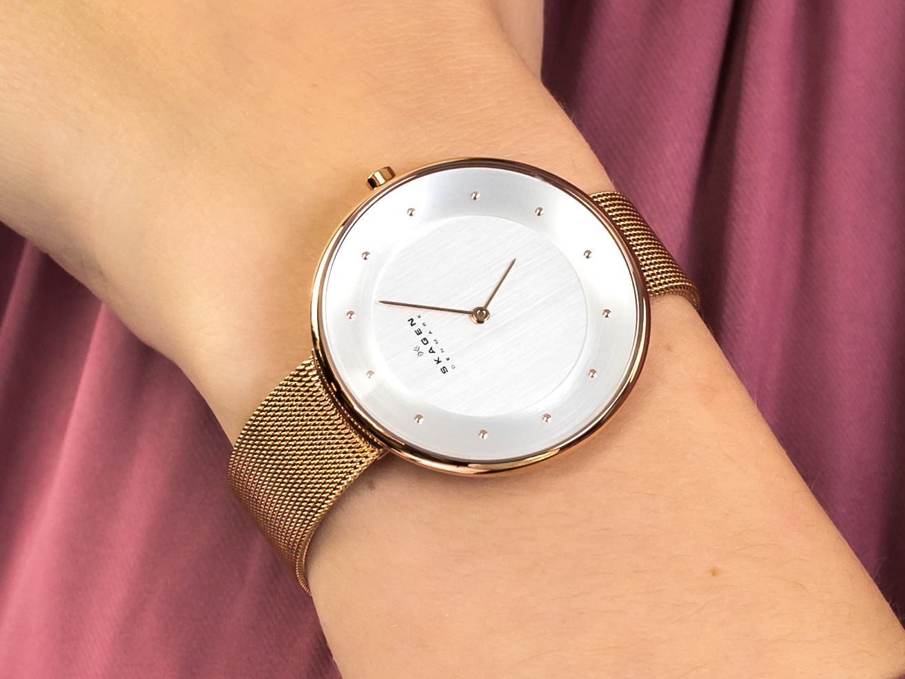 zegarek Skagen SKW2142 różowe złoto Gitte - miniatura 4