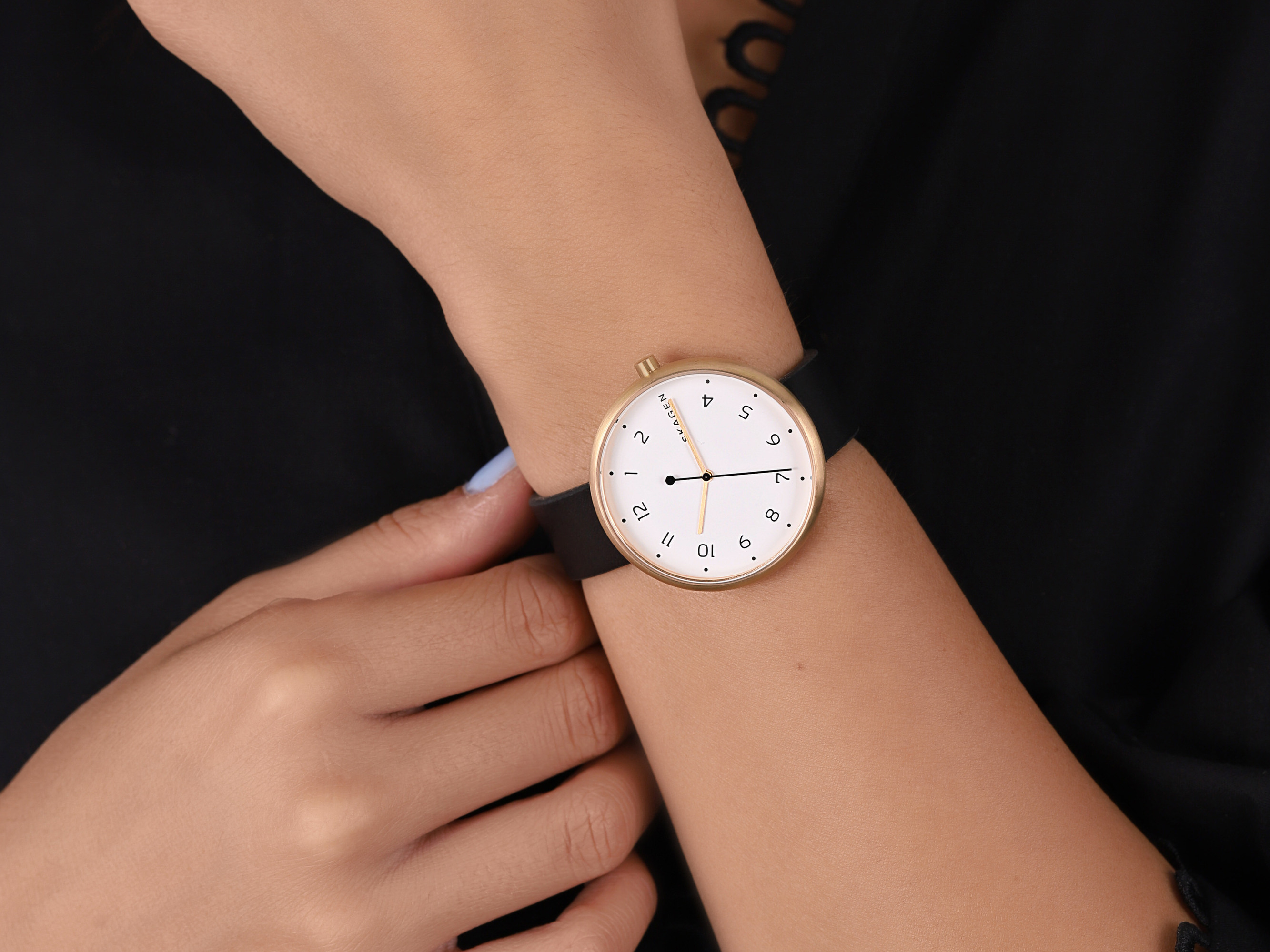 Skagen SKW2626 zegarek złoty klasyczny Signatur pasek - miniatura 4