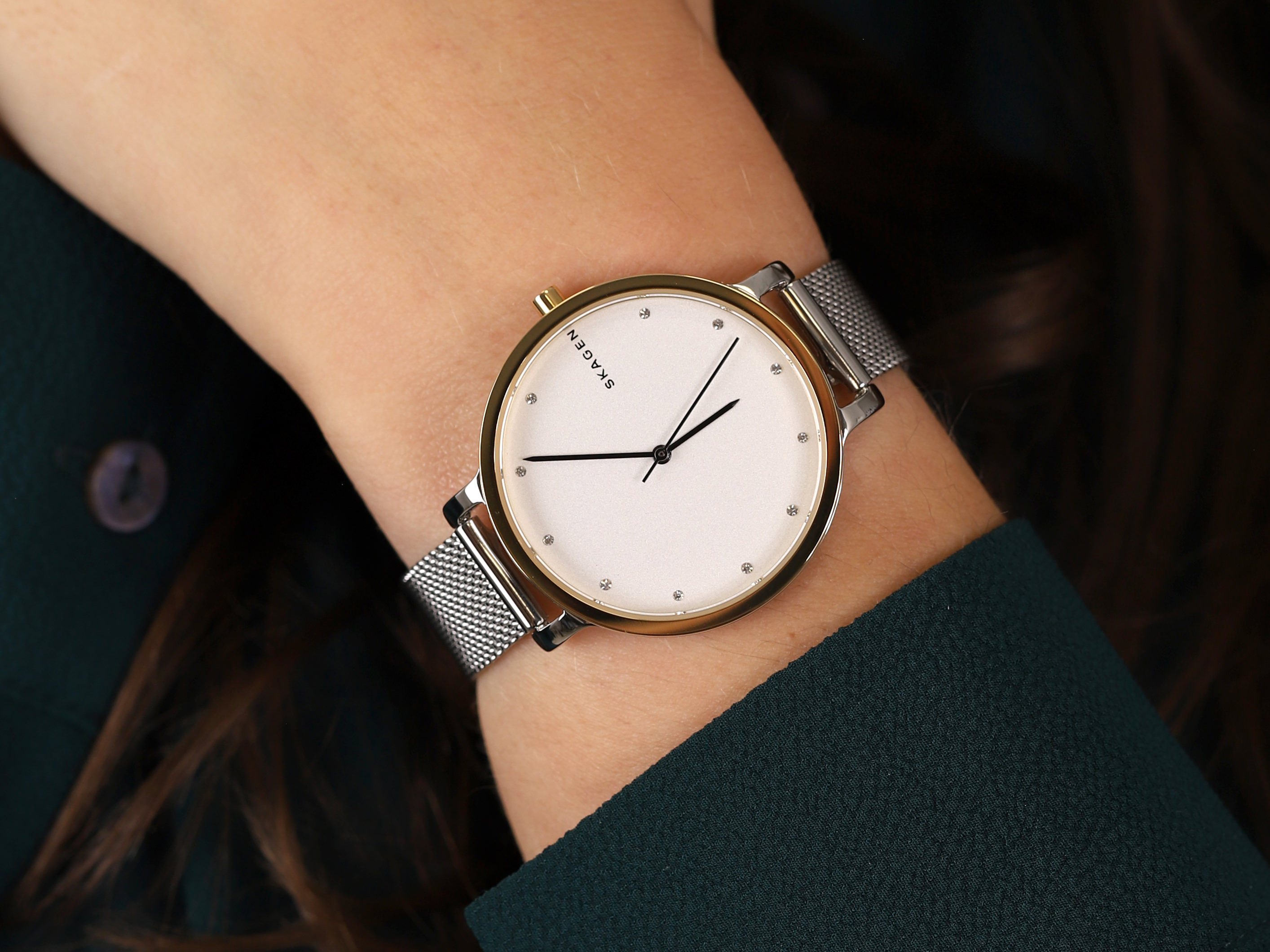 Skagen SKW2661 zegarek srebrny klasyczny Hagen bransoleta - miniatura 4