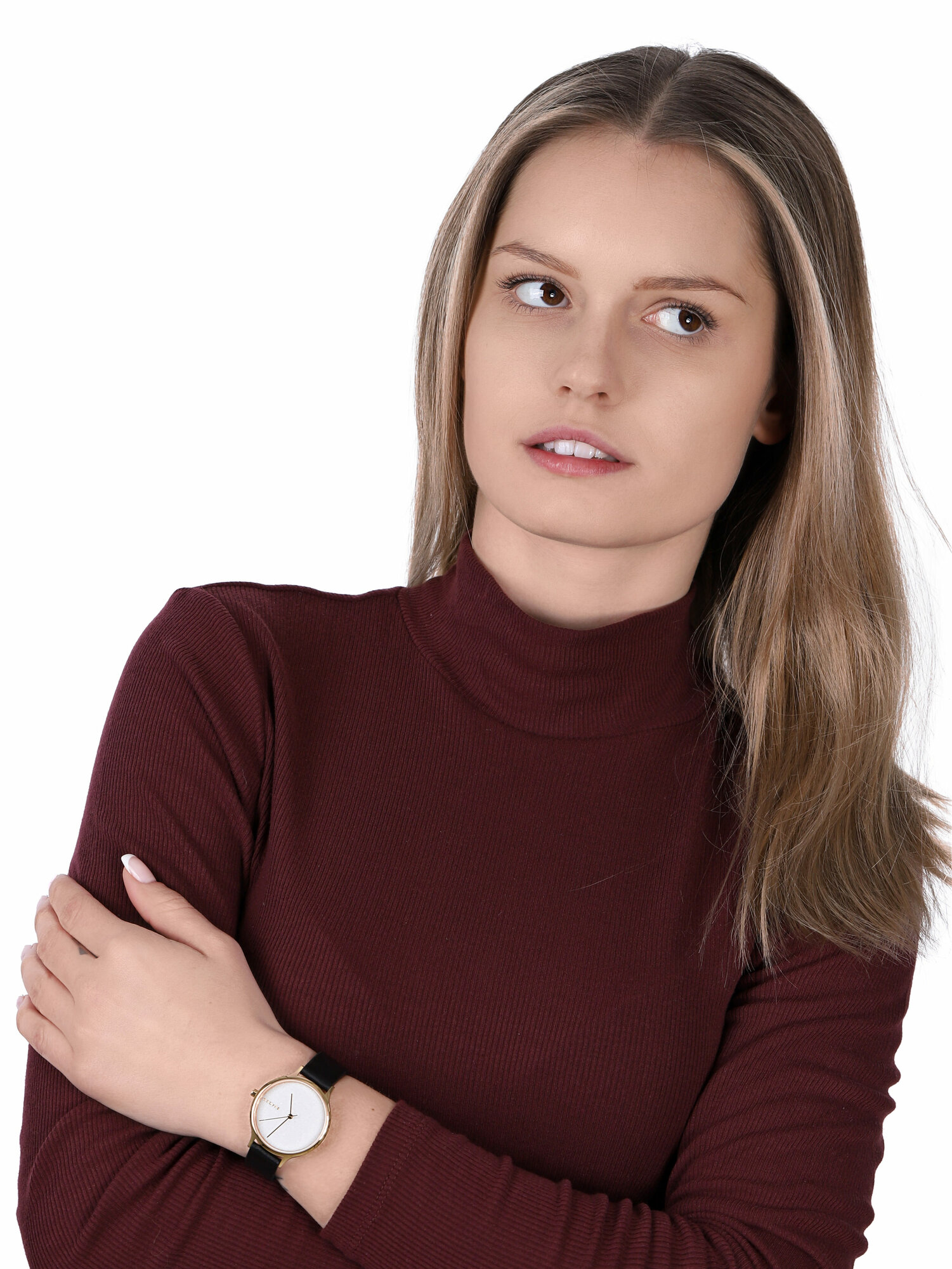 Skagen SKW2671 zegarek złoty klasyczny Anita pasek - miniatura 2