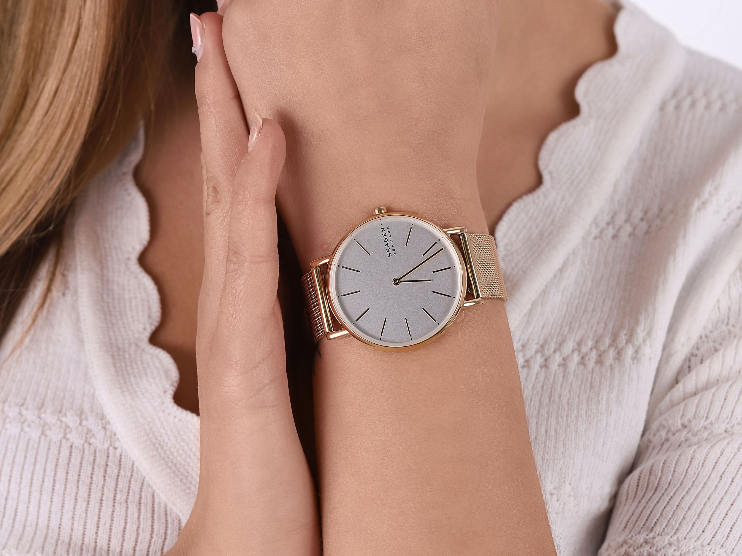 Skagen SKW2795 zegarek złoty klasyczny Signatur bransoleta - miniatura 4