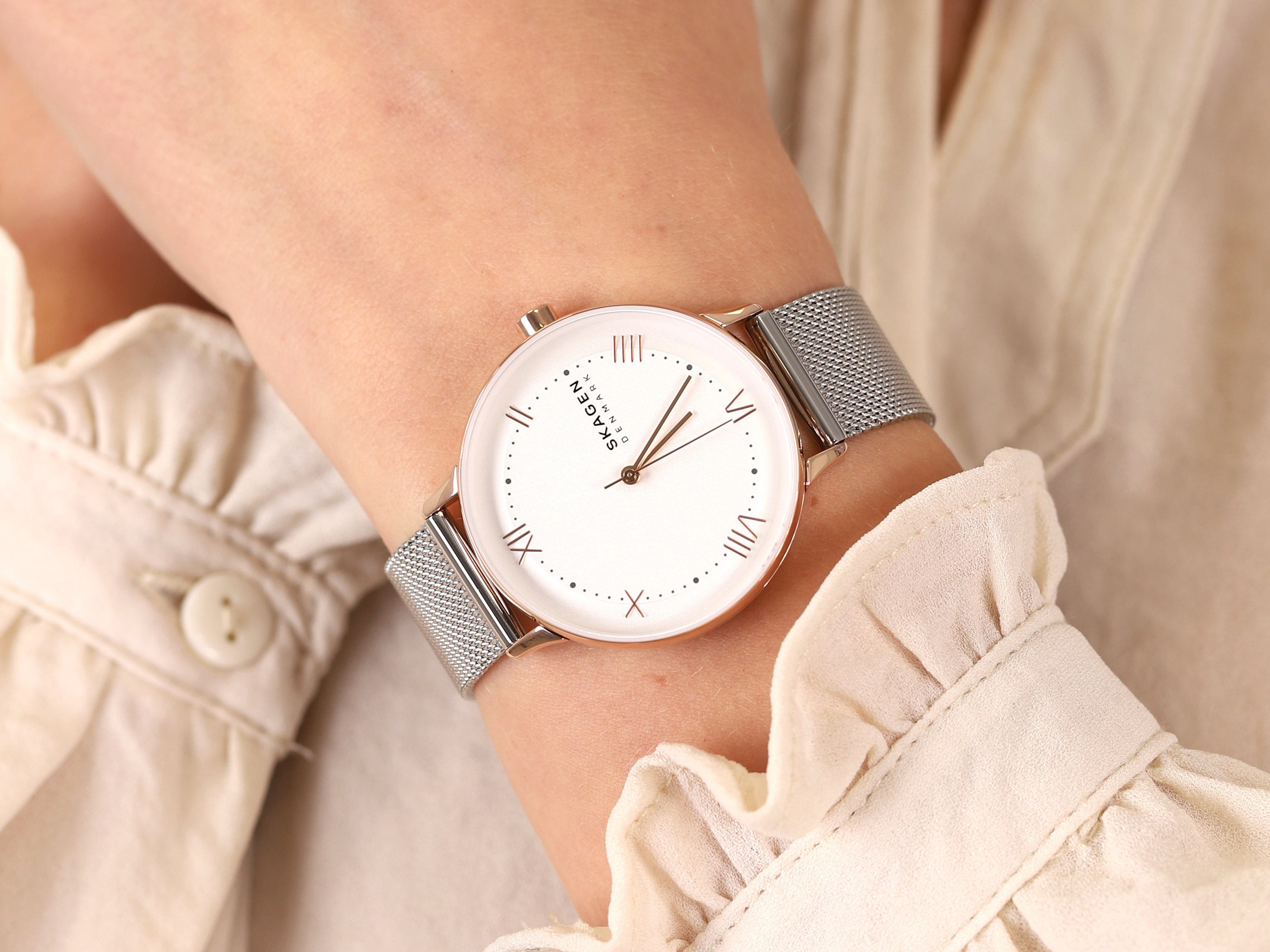 Skagen SKW2876 zegarek różowe złoto klasyczny Nillson bransoleta - miniatura 4