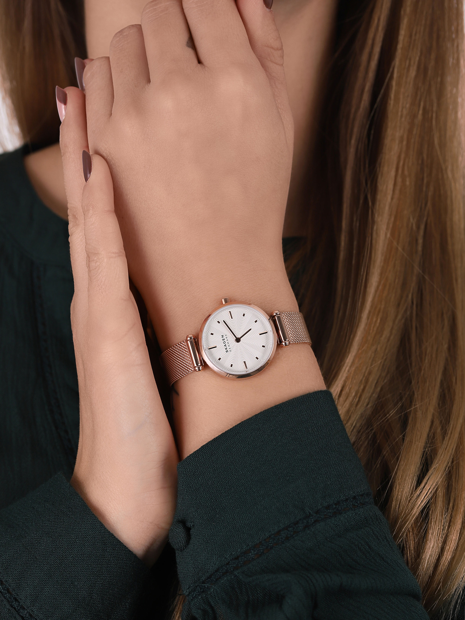 Skagen SKW2955 zegarek różowe złoto klasyczny Amberline bransoleta - miniatura 3