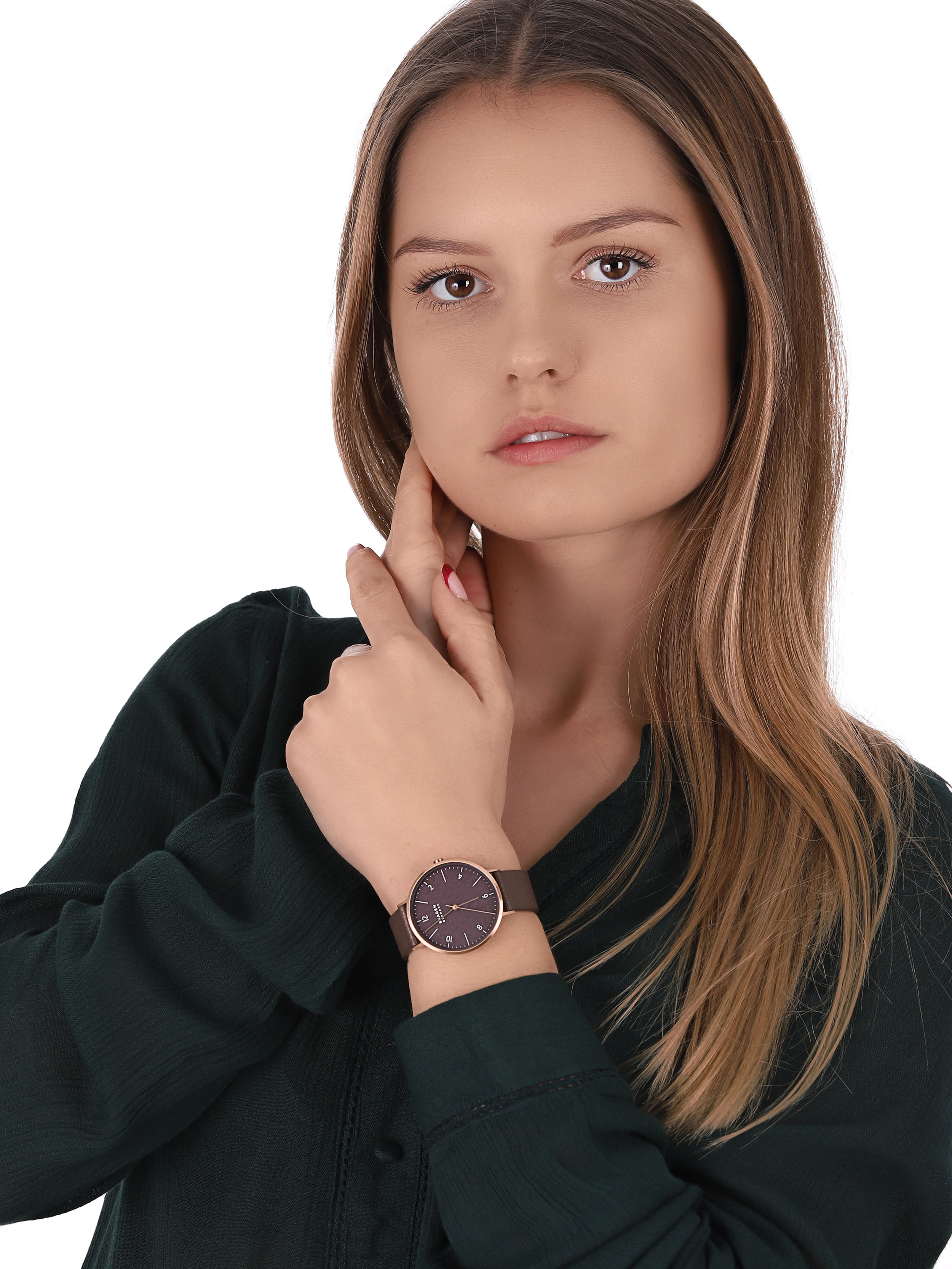 Skagen SKW2971 zegarek różowe złoto klasyczny Aaren pasek - miniatura 2
