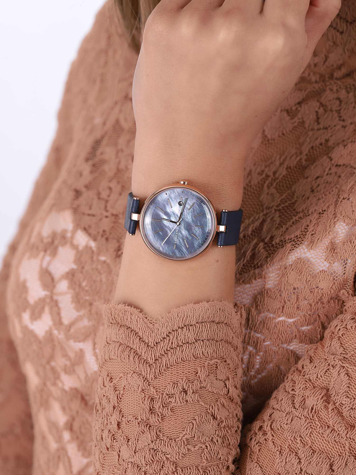 Skagen SKW2981 zegarek różowe złoto klasyczny Karolina pasek - miniatura 3