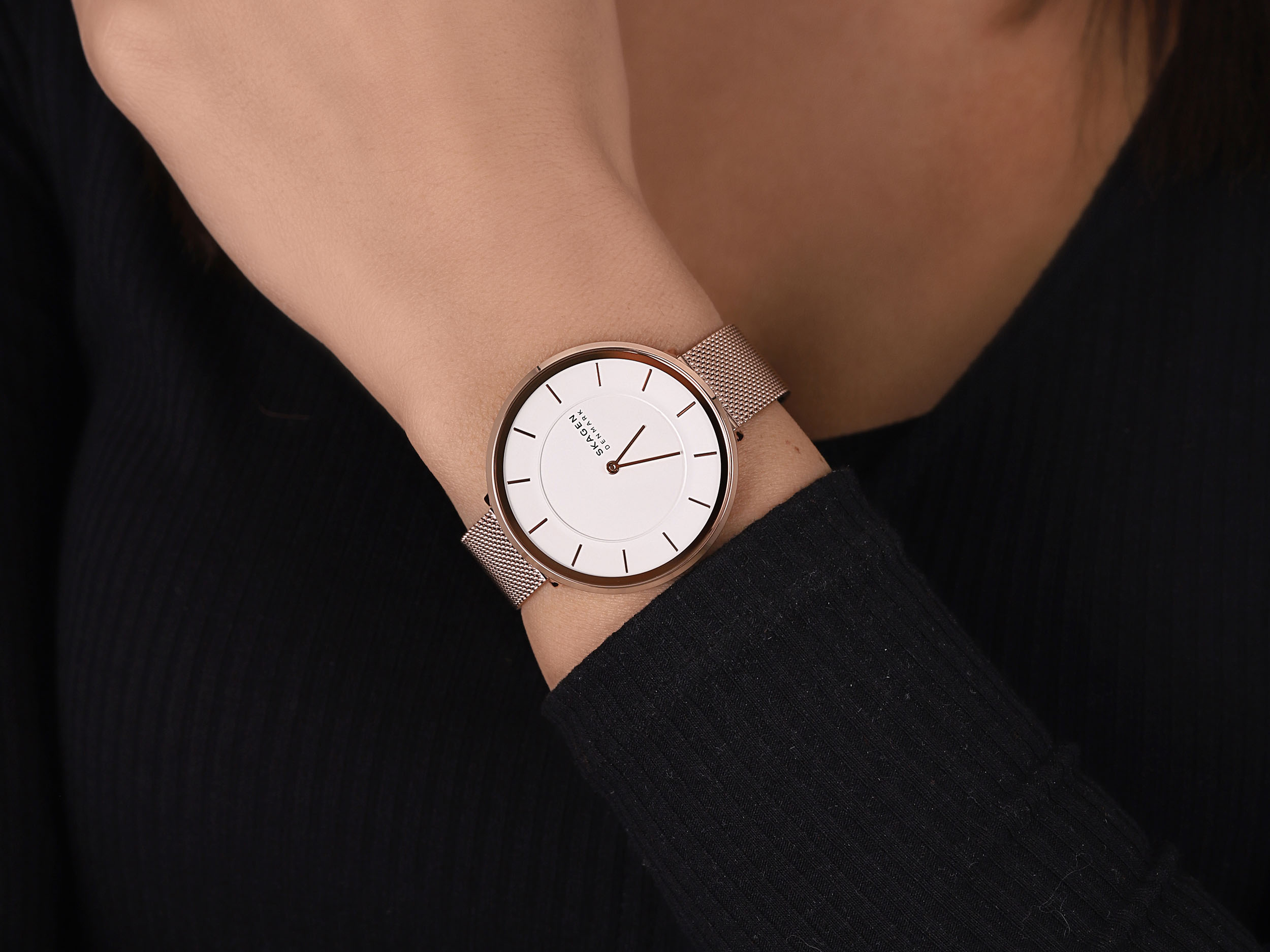 Skagen SKW3013 zegarek różowe złoto klasyczny Gitte bransoleta - miniatura 4