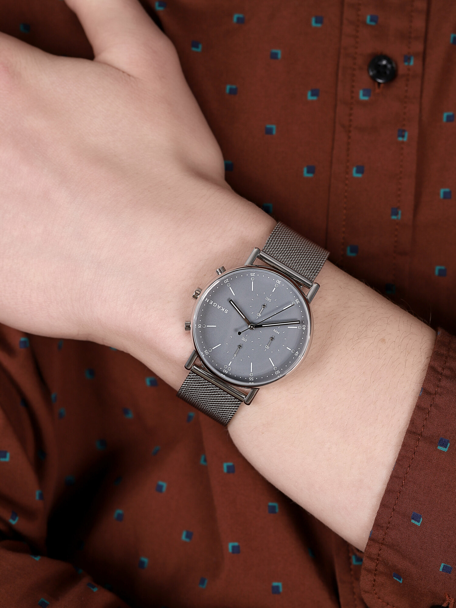 Skagen SKW6464 zegarek srebrny klasyczny Signatur bransoleta - miniatura 3