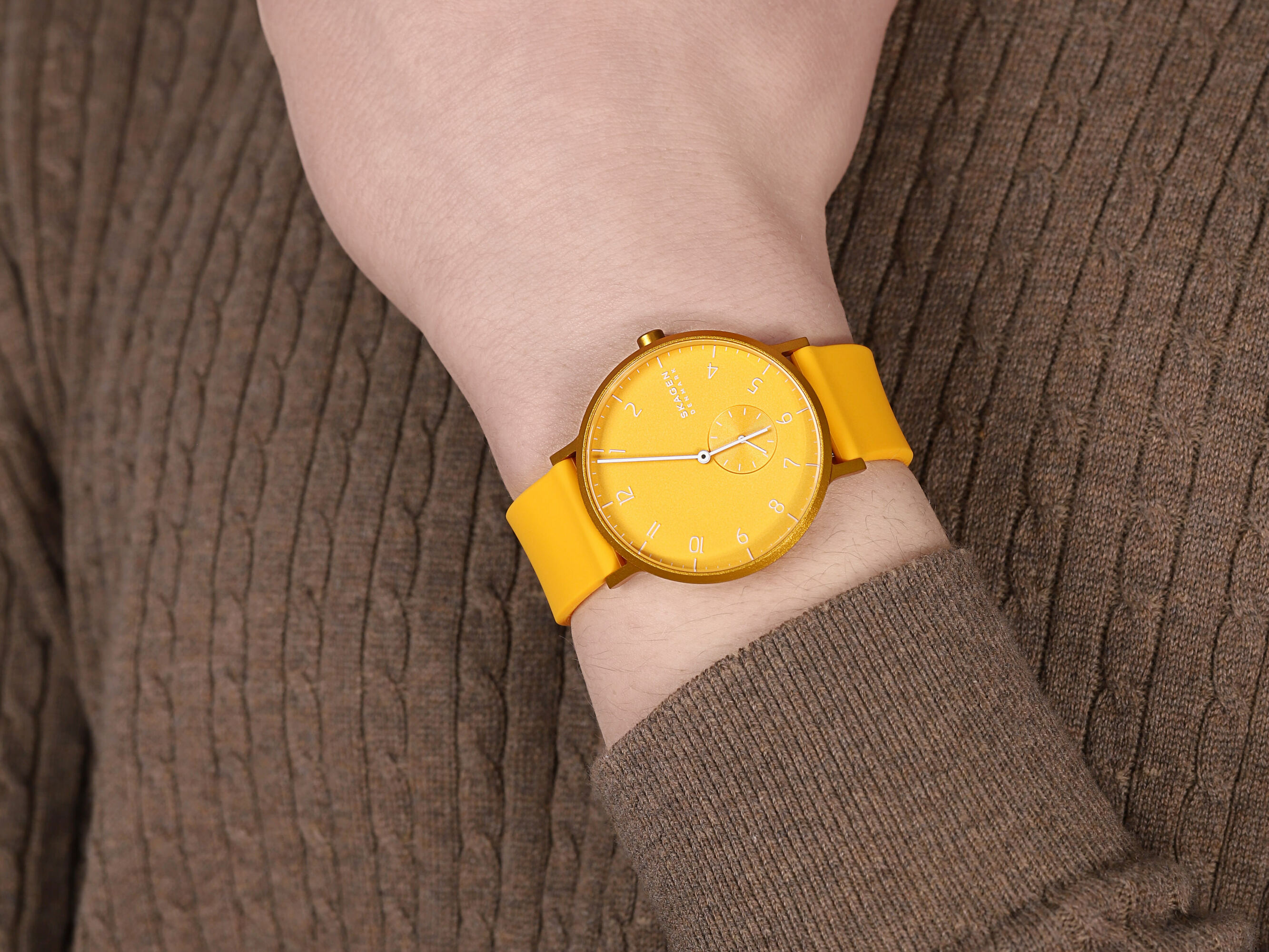Skagen SKW6510 zegarek żółty klasyczny Aaren pasek - miniatura 4