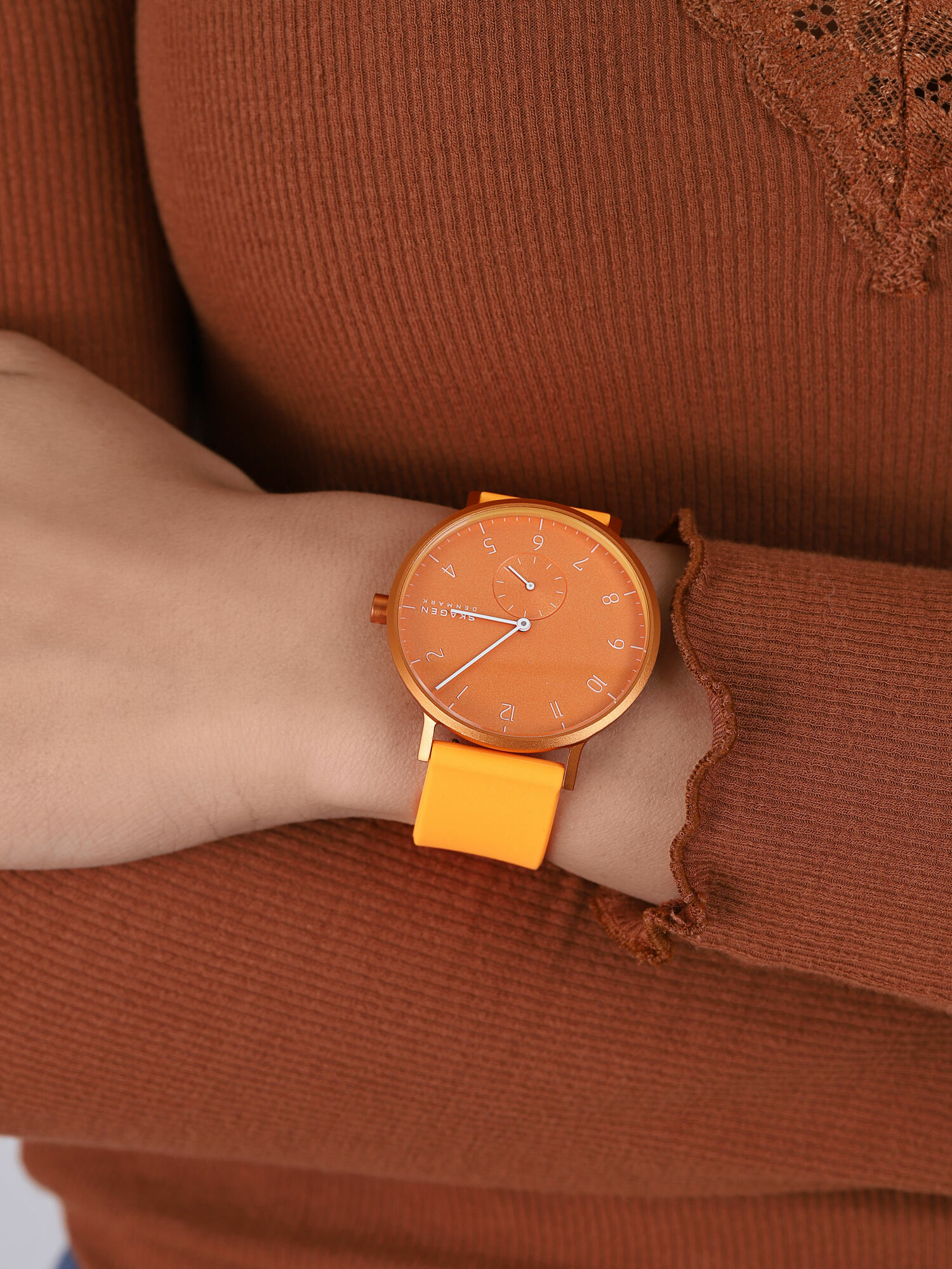 Skagen SKW6558 zegarek pomarańczowy klasyczny Aaren pasek - miniatura 3