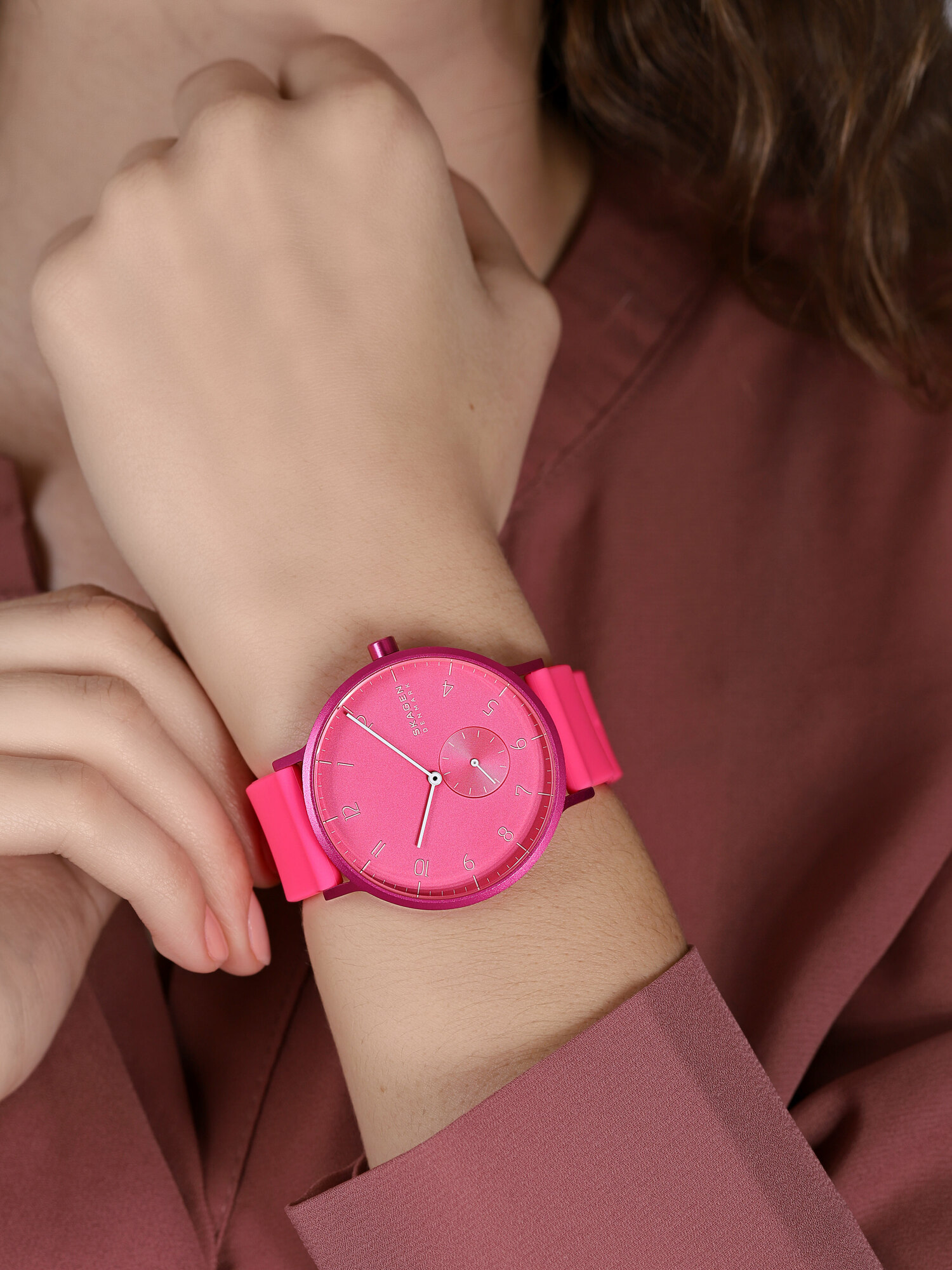 Skagen SKW6559 Aaren Kulor Neon Pink Silicone zegarek klasyczny Aaren - miniatura 3