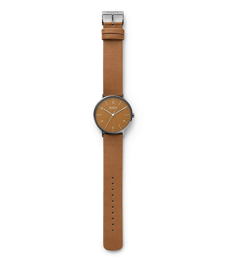 Skagen SKW6726 Aaren Naturals Cognac Leather Alternative Made With Apple zegarek klasyczny - miniatura 4