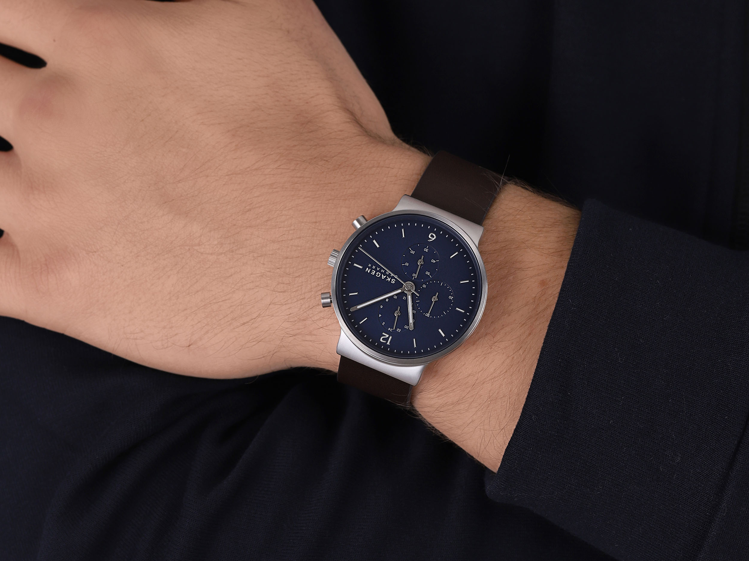 Skagen SKW6765 zegarek srebrny klasyczny Ancher pasek - miniatura 4