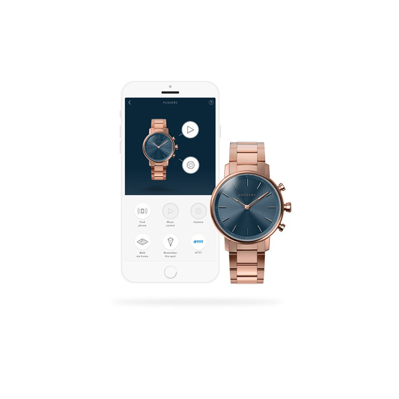 Kronaby S2445-1 smartwatch różowe złoto klasyczny Carat bransoleta - miniatura 5