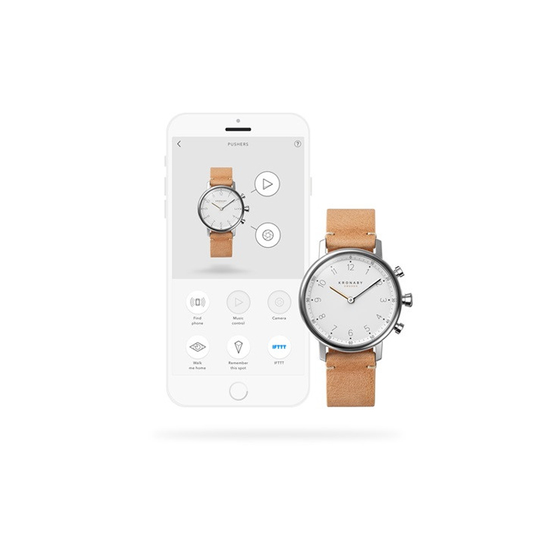 Kronaby S0712-1 smartwatch srebrny klasyczny Nord pasek - miniatura 5