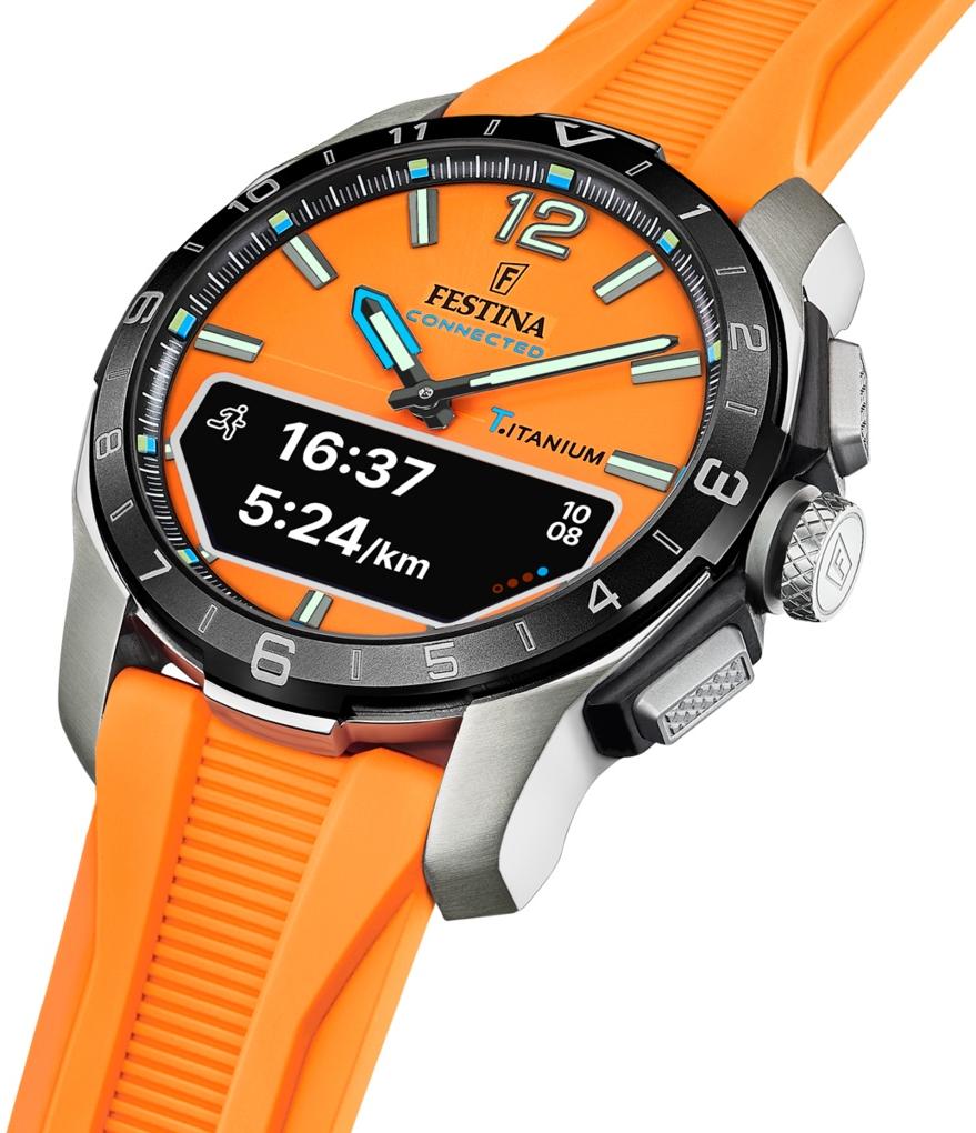 smartwatch Festina F23000-7 kwarcowy męski Connected Connected Titanium