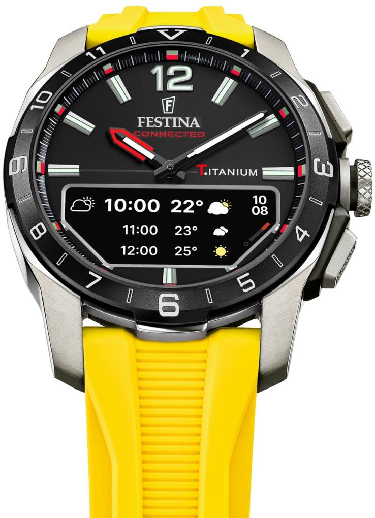 smartwatch Festina F23000-A kwarcowy męski Connected Connected Titanium