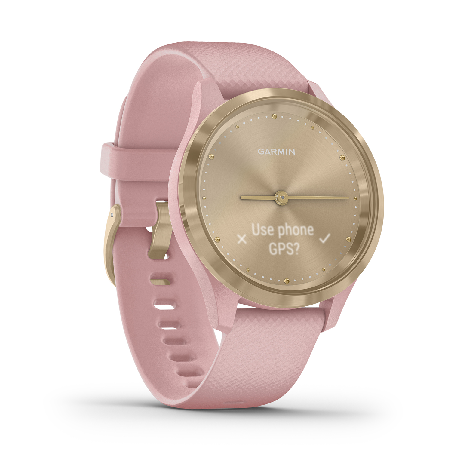 smartwatch Garmin 010-02238-21 Vivomove 3S Light Gold Rose with Rose Silicone Band damski z barometr Garmin - miniatura 6