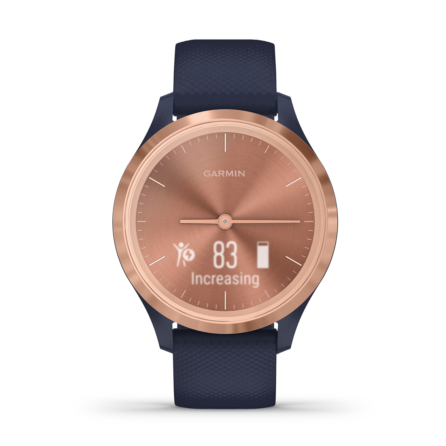 smartwatch Garmin 010-02238-23 Vivomove 3S Gold Blue with Blue Silicone Band damski z barometr Garmin - miniatura 3