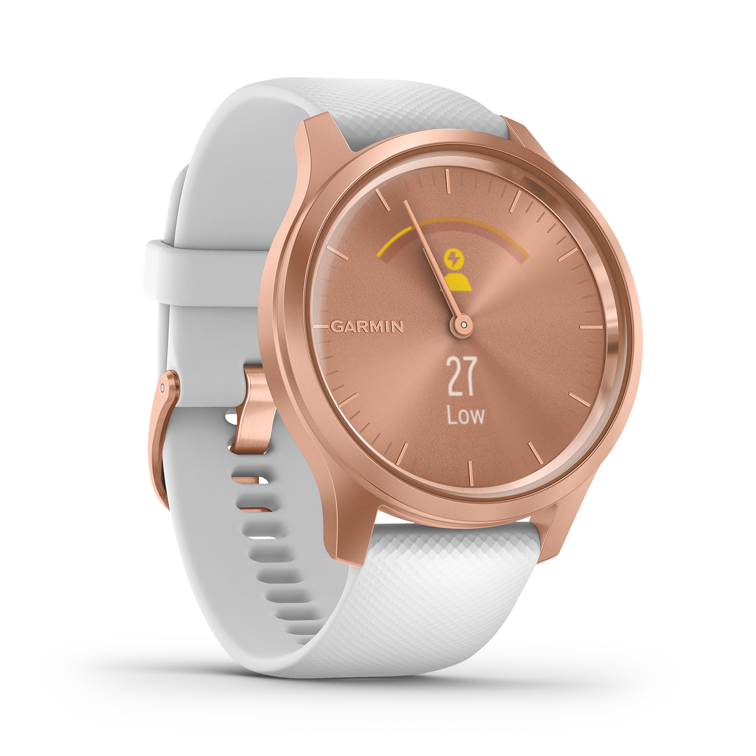 smartwatch Garmin 010-02240-20 Vivomove Style Rose Gold with White Silicone Band Gorilla damski z barometr Garmin Vivomove - miniatura 6