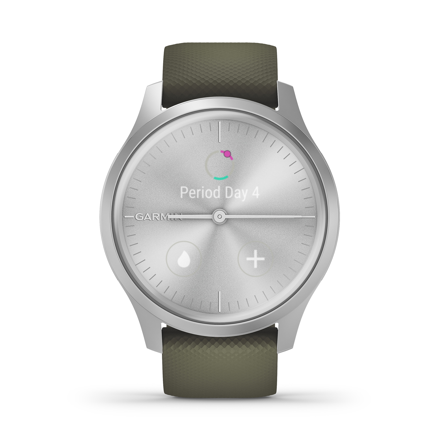 smartwatch Garmin 010-02240-21 Vivomove Style Silver with Moss Green Silicone Band Goril damski z barometr Garmin Vivomove - miniatura 4