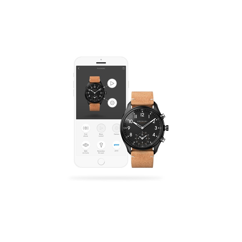 Kronaby S0730-1 smartwatch czarny klasyczny Apex pasek - miniatura 5