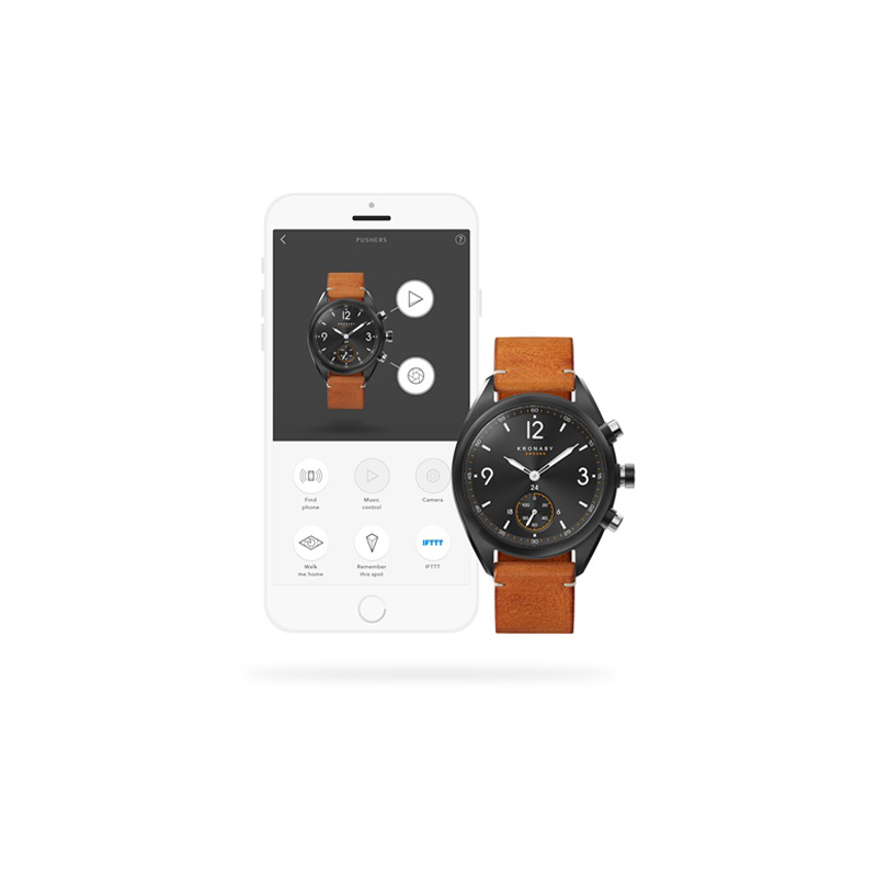 Kronaby S3116-1 smartwatch czarny klasyczny Apex pasek - miniatura 5