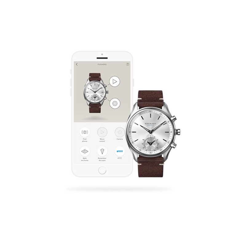 Kronaby S0714-1 smartwatch srebrny fashion/modowy Sekel pasek - miniatura 5