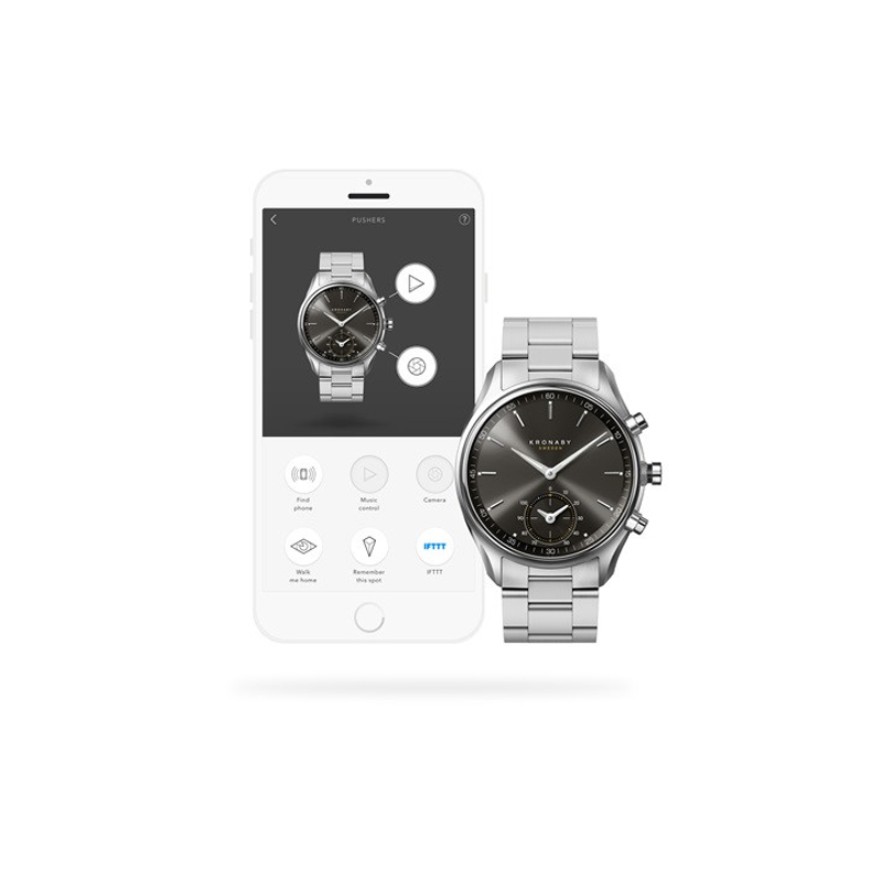 Kronaby S0720-1 smartwatch srebrny fashion/modowy Sekel bransoleta - miniatura 5