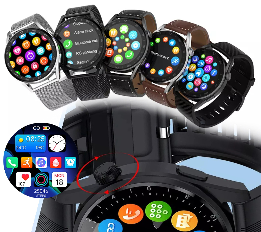SMARUB107 Smartwatch Rubicon RNCE78 czarny czarny silikon i czarna bransoleta zegarek sportowy Smartwatch