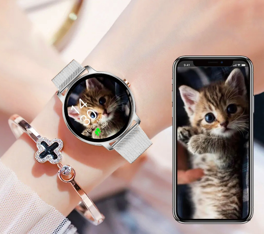 SMARUB123 zegarek złoty sportowy Smartwatch bransoleta - miniatura 13