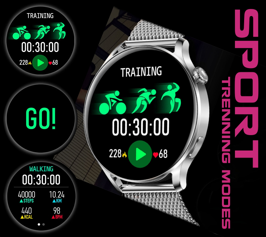 SMARUB129 zegarek męski Smartwatch czarny - miniatura 11