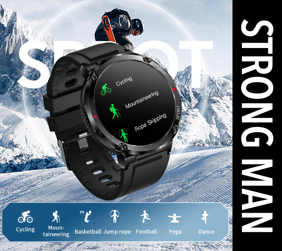 SMARUB181 Smartwatch sportowy zegarek czarny - miniatura 9