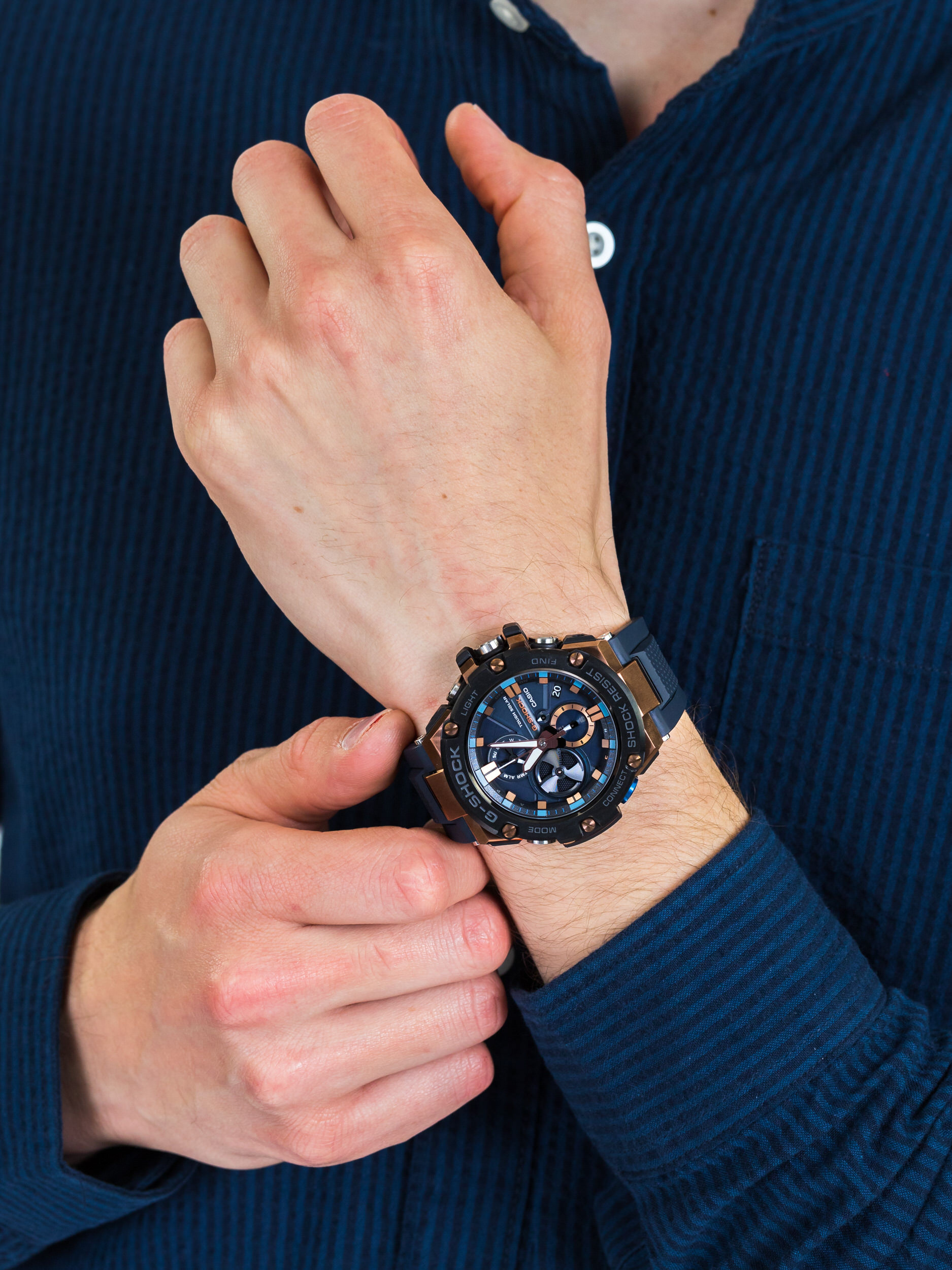 G-Shock GST-B100G-2AER męski smartwatch G-SHOCK G-STEEL pasek