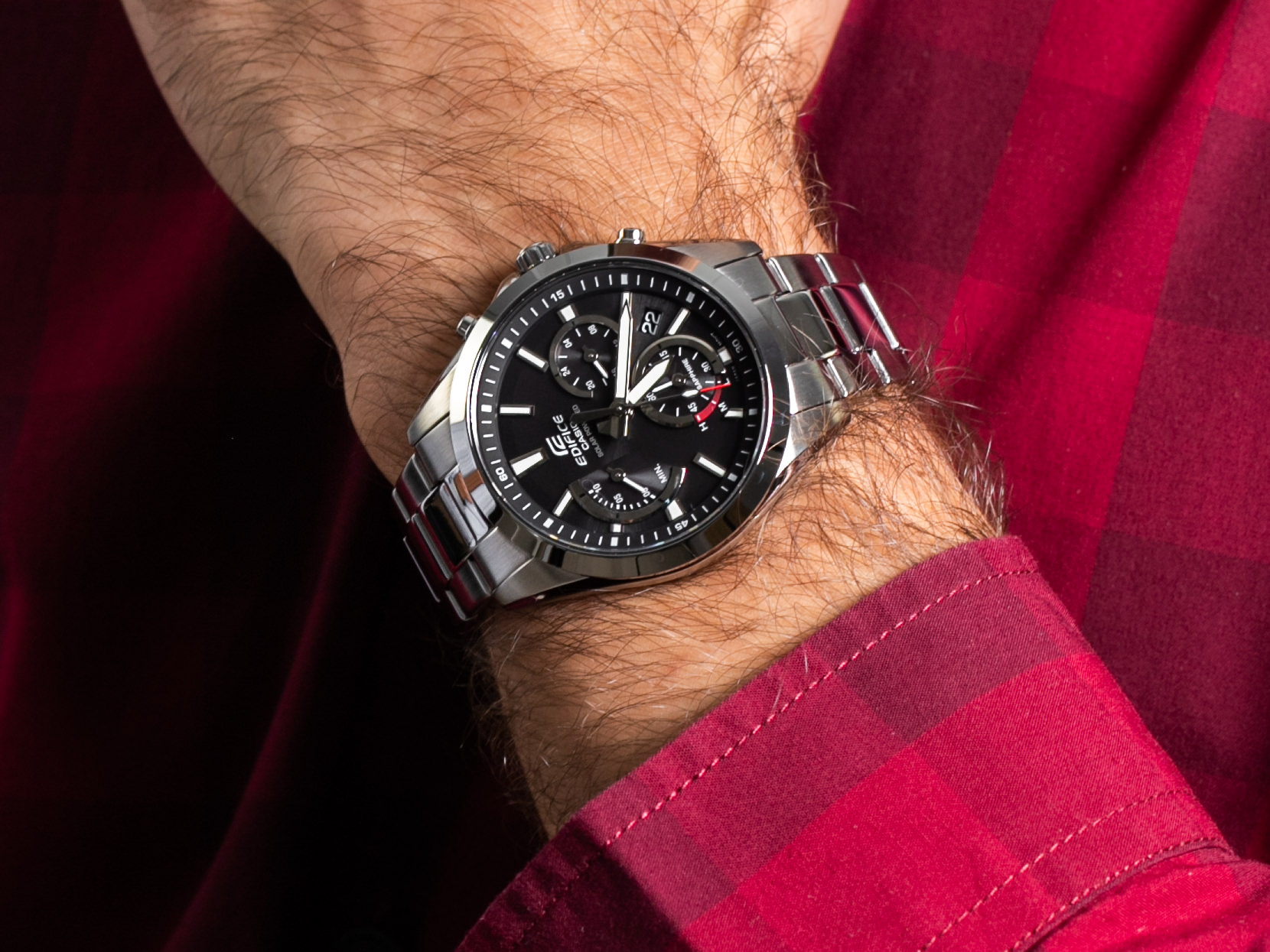 Edifice EFS-S530D-1AVUEF RETROGRADE CHRONO SAPPHIRE SOLAR zegarek klasyczny EDIFICE Premium