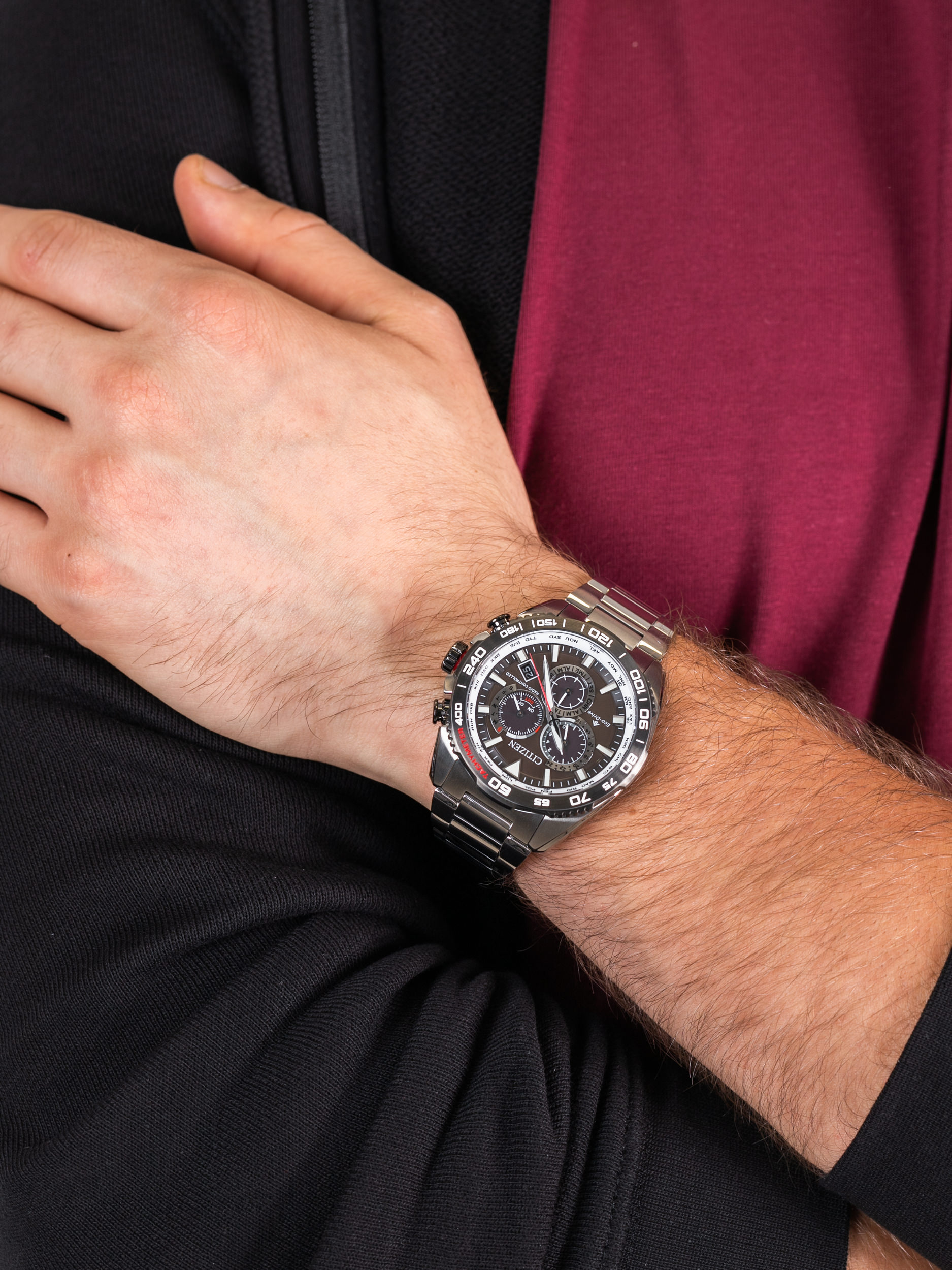 zegarek Citizen CB5036-87X męski z chronograf Radio Controlled - miniatura 3