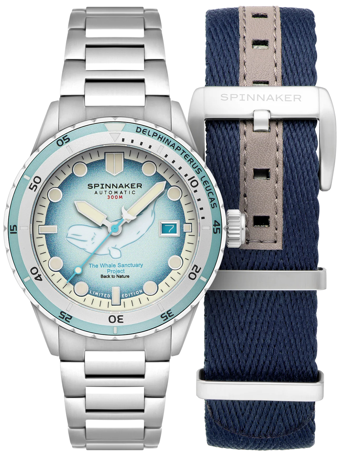 Spinnaker HASS AUTOMATIC WHALE SANCTUARY PROJECT LIMITED EDITION BELUGA BLUE SP-5128-11