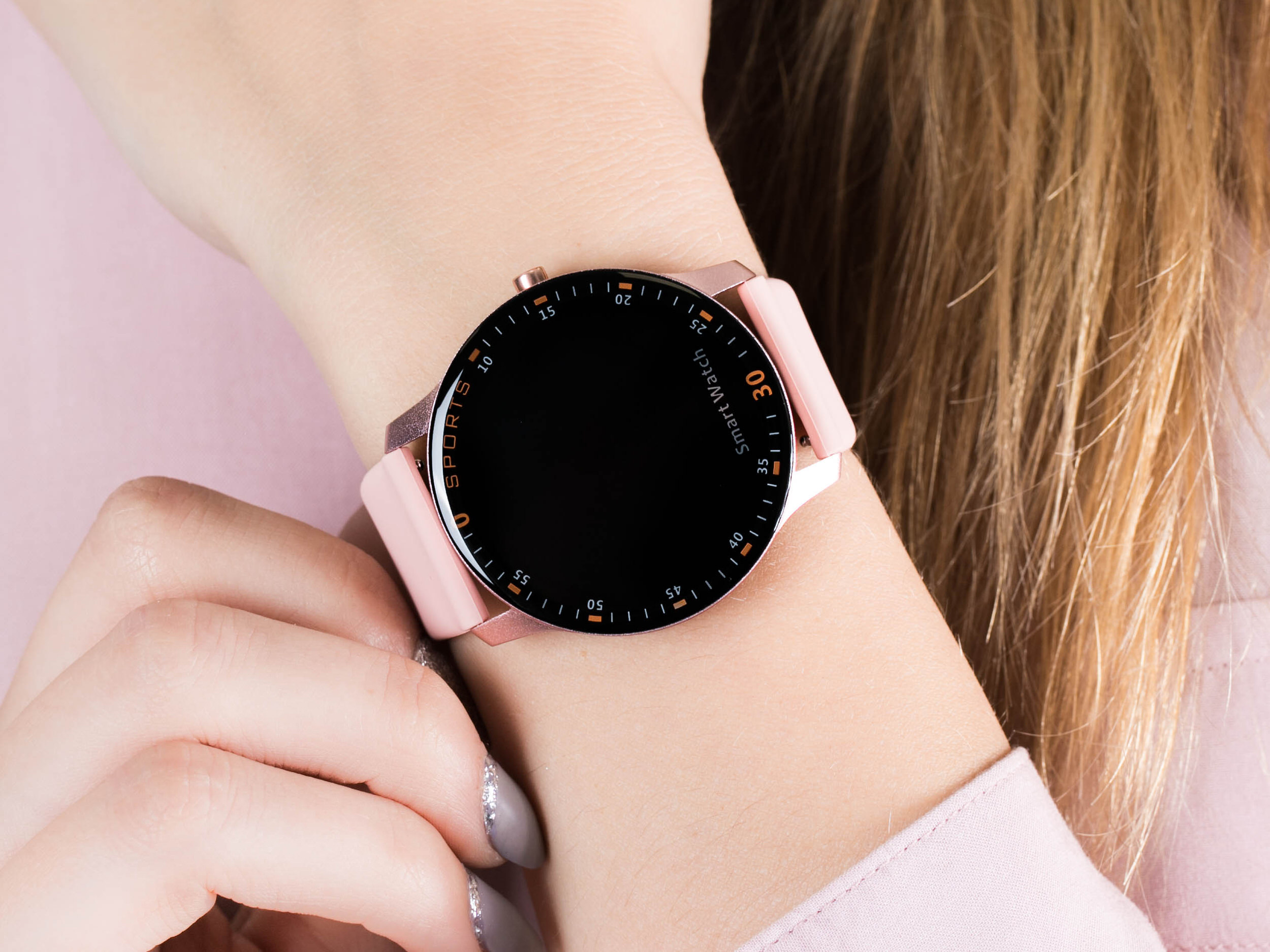 Garett 5903246286526 Damskie Smartwatch Garett Lady Lira różowy zegarek damski sportowy z tworzywa sztucznego