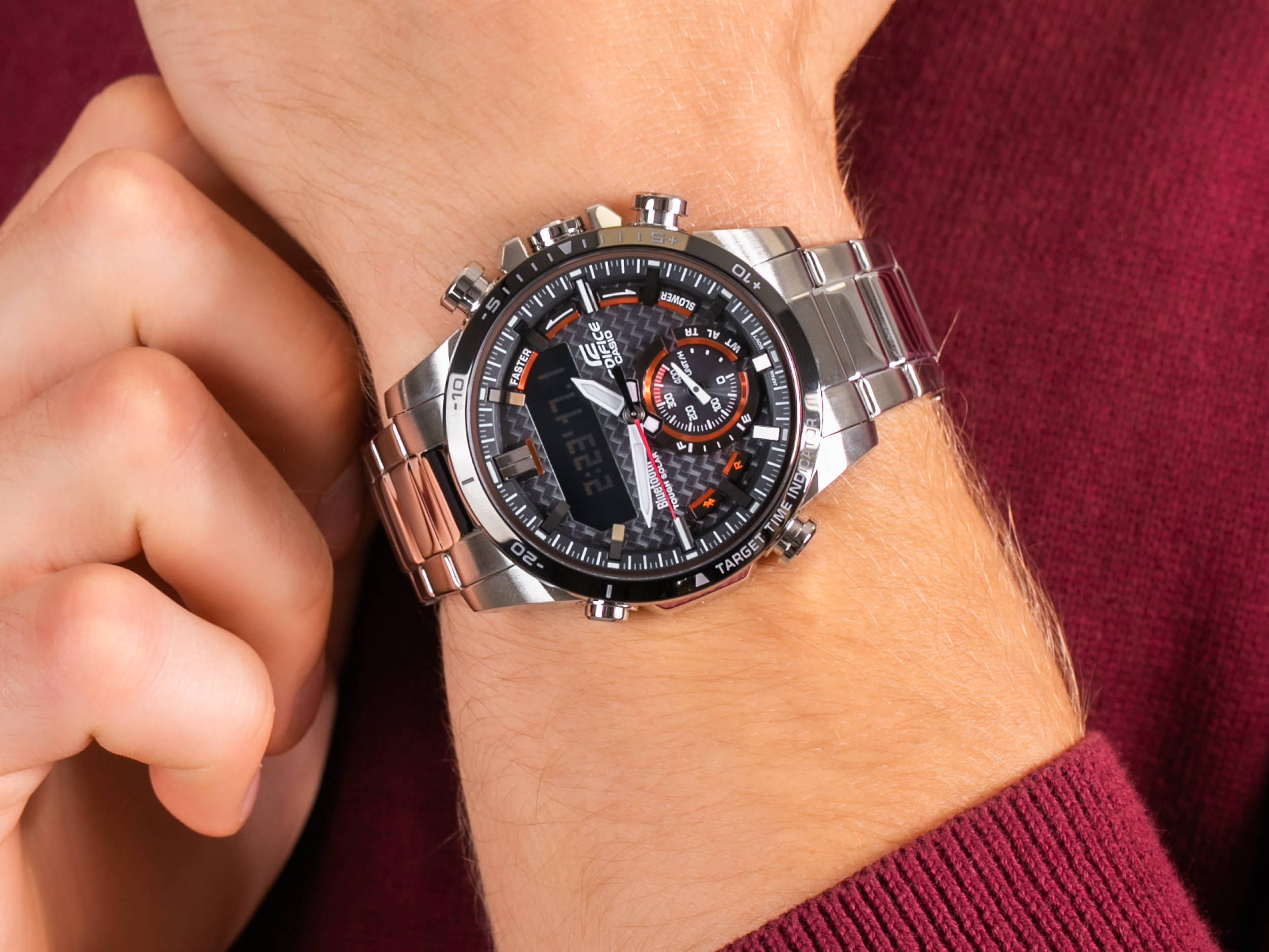 zegarek Edifice ECB-800DB-1AEF srebrny EDIFICE Premium