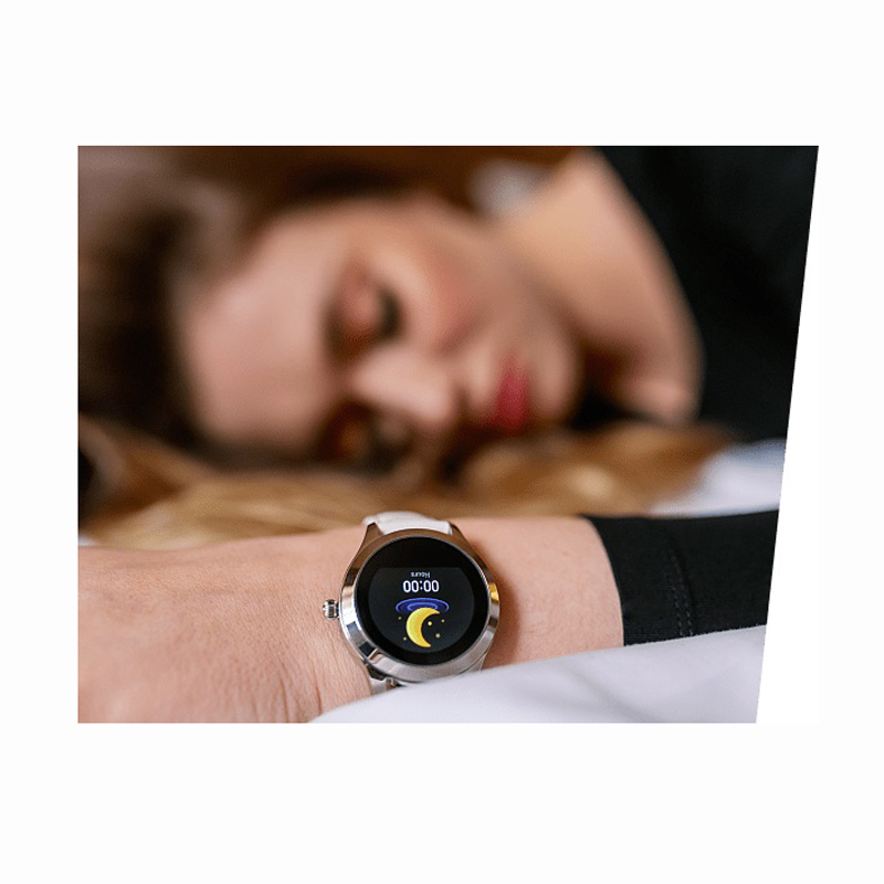 Garett 5903246287257 Smartwatch Garett Women Naomi RT biały skórzany Damskie sportowy zegarek srebrny - miniatura 9