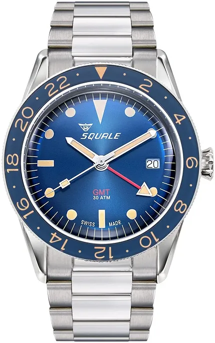 Squale SUB-39GMTBBR22 Sub-39 GMT Vintage Blu Bracelet - zdjęcie 1