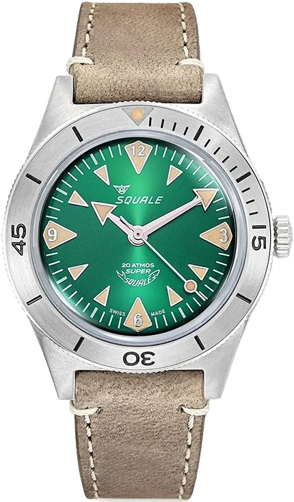 Squale SUPERSSAGRPTO Super-Squale Big Arrows Green Leather - zdjęcie 1