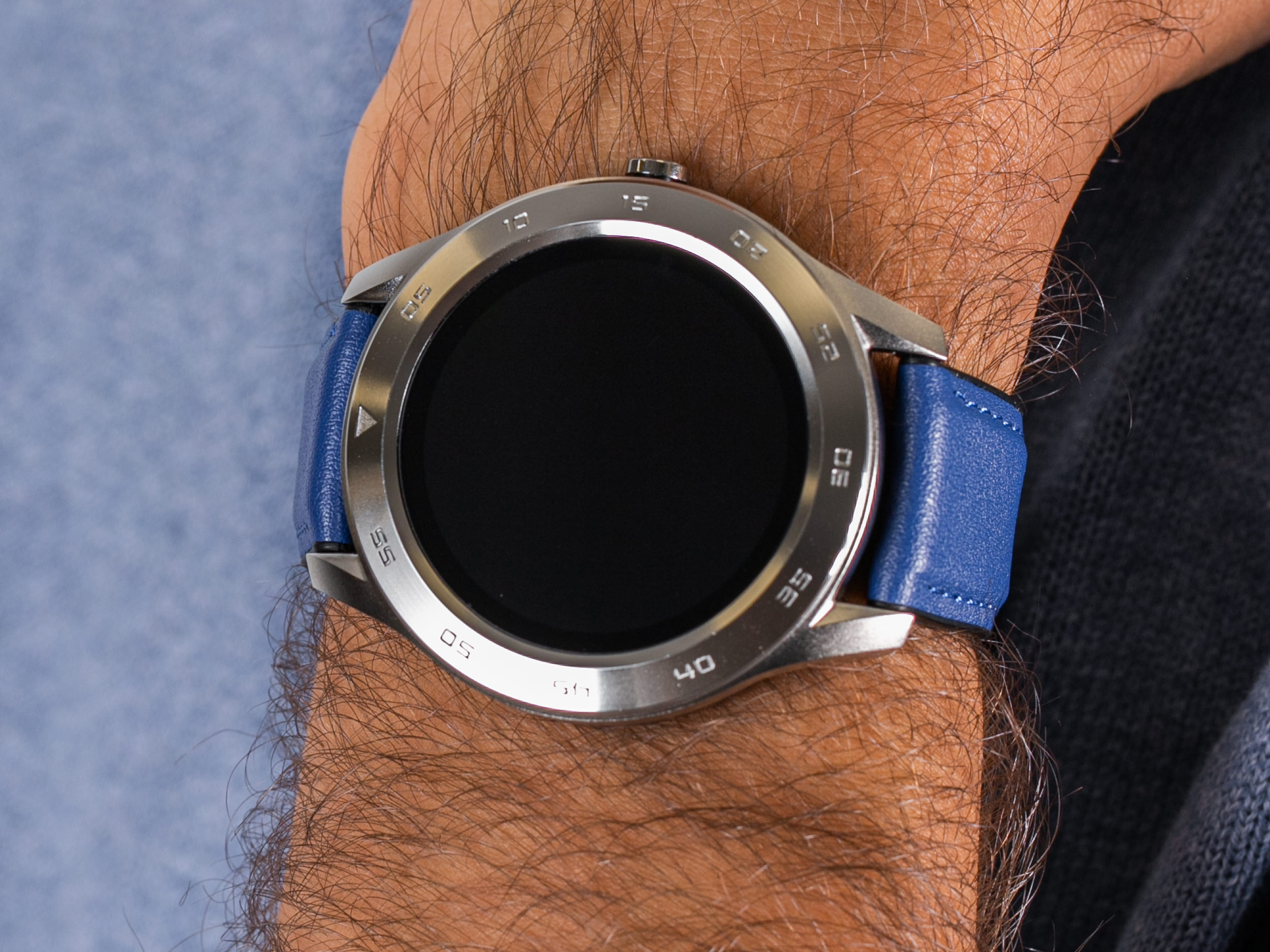 Garett 5903246287301 Smartwatch Garett GT22S RT niebieski skórzany zegarek sportowy Męskie